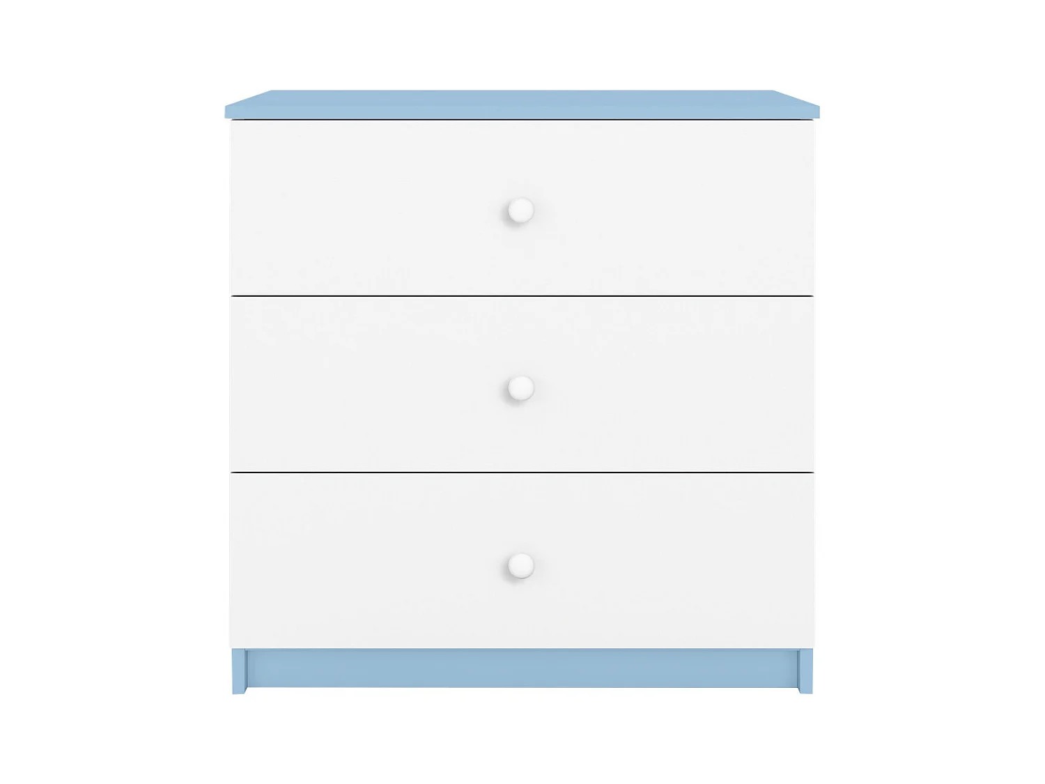 Commode enfant bleue et blanche Drimy 80cm
