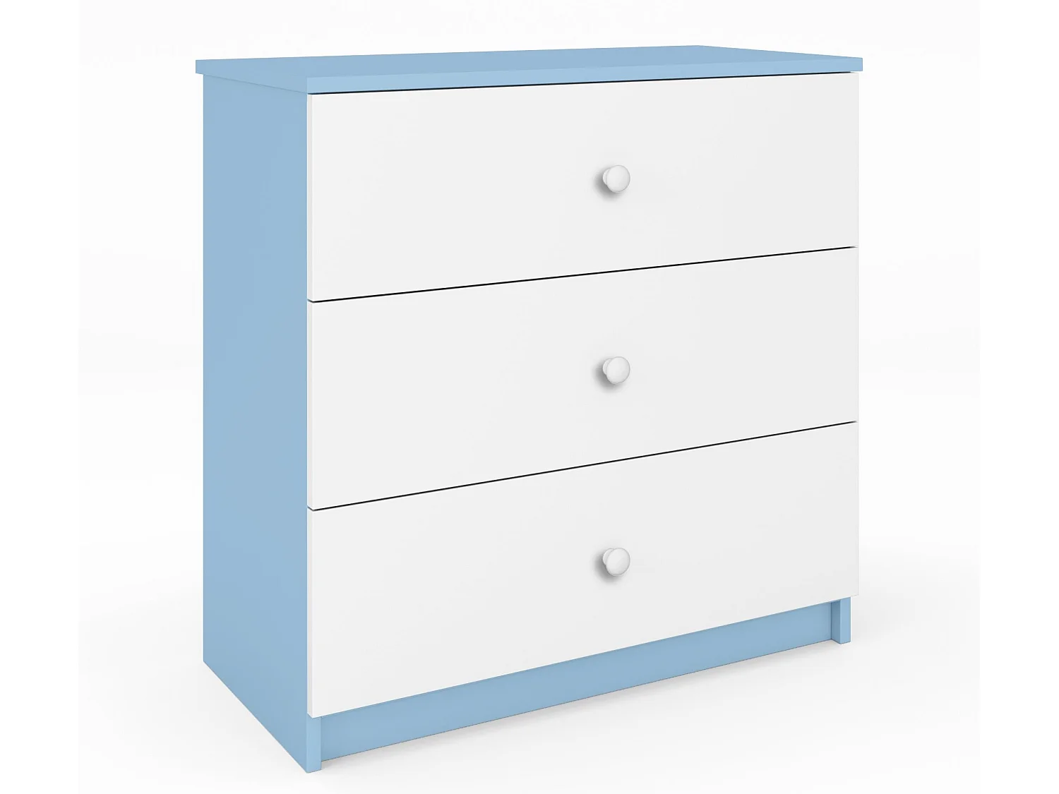 Commode enfant bleue et blanche Drimy 80cm
