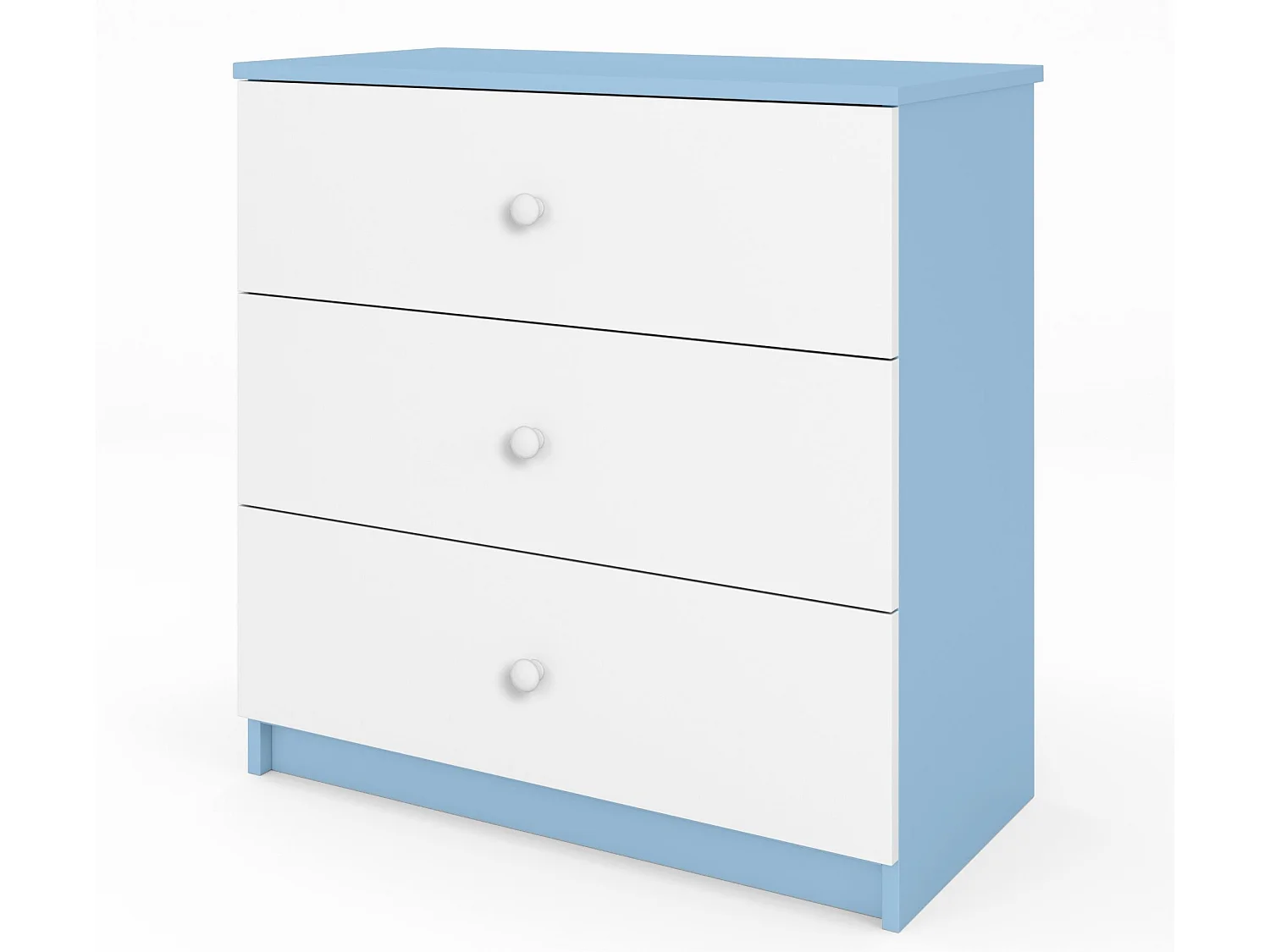Commode enfant bleue et blanche Drimy 80cm