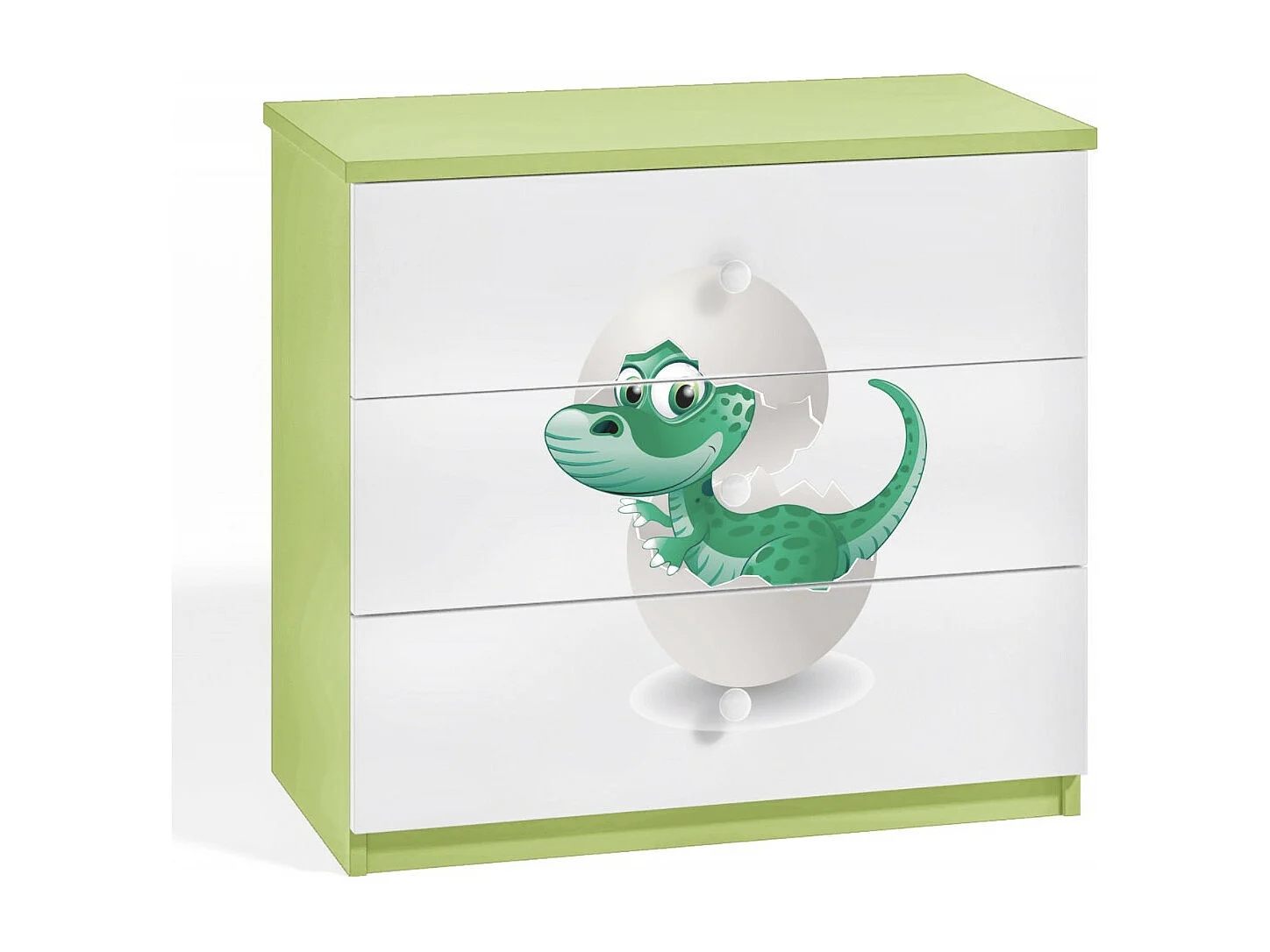 Commode enfant verte petit dinosaure 80cm