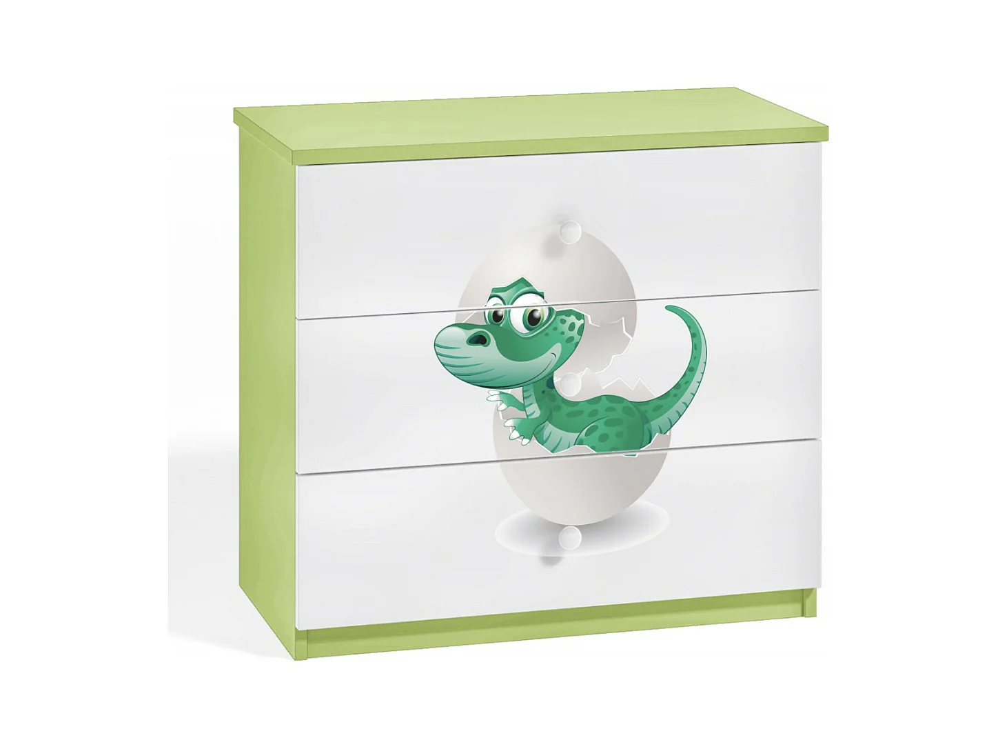 Commode enfant verte petit dinosaure 80cm