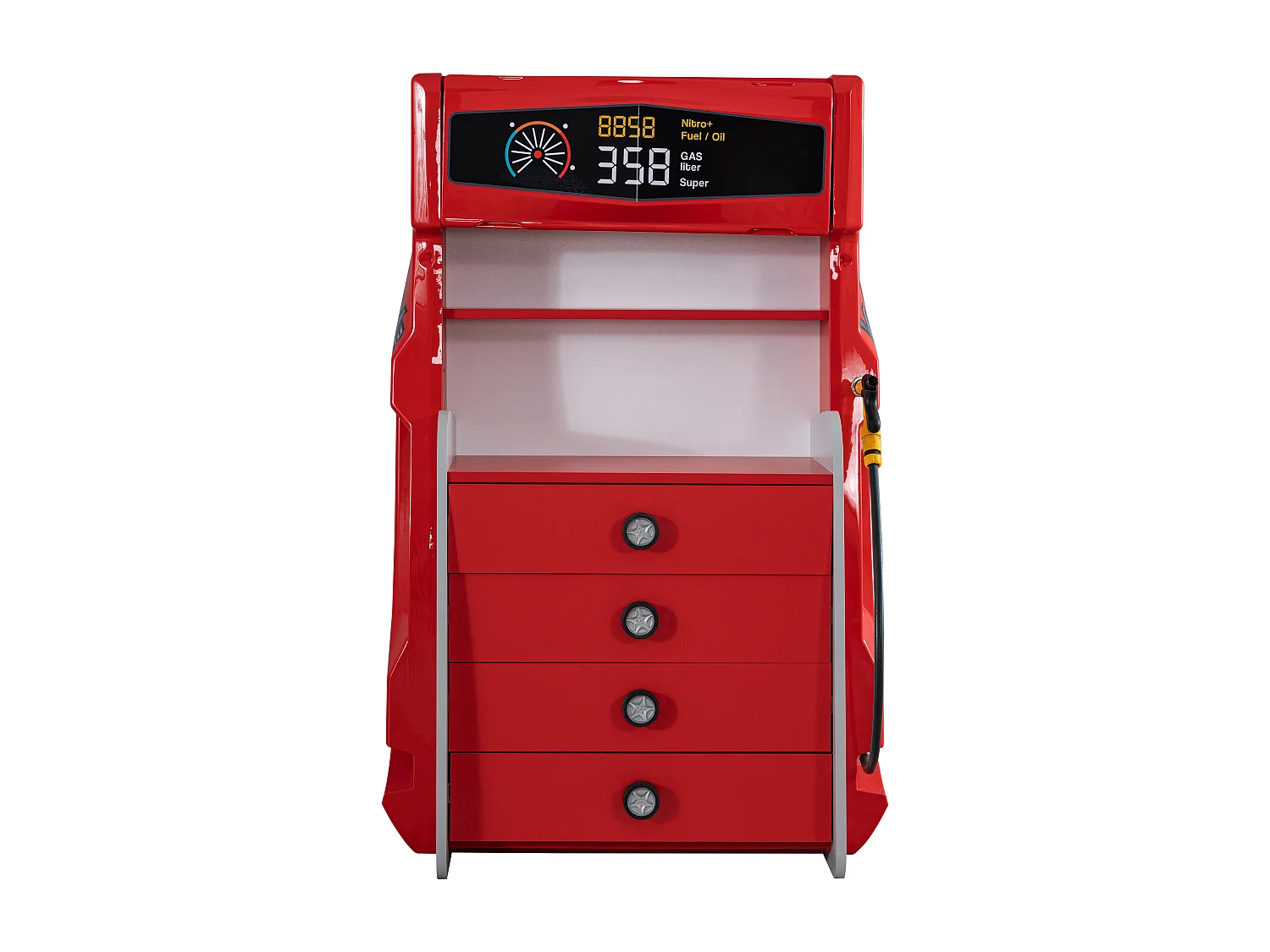 Commode enfant 4 tiroirs rouge Pompe à essence