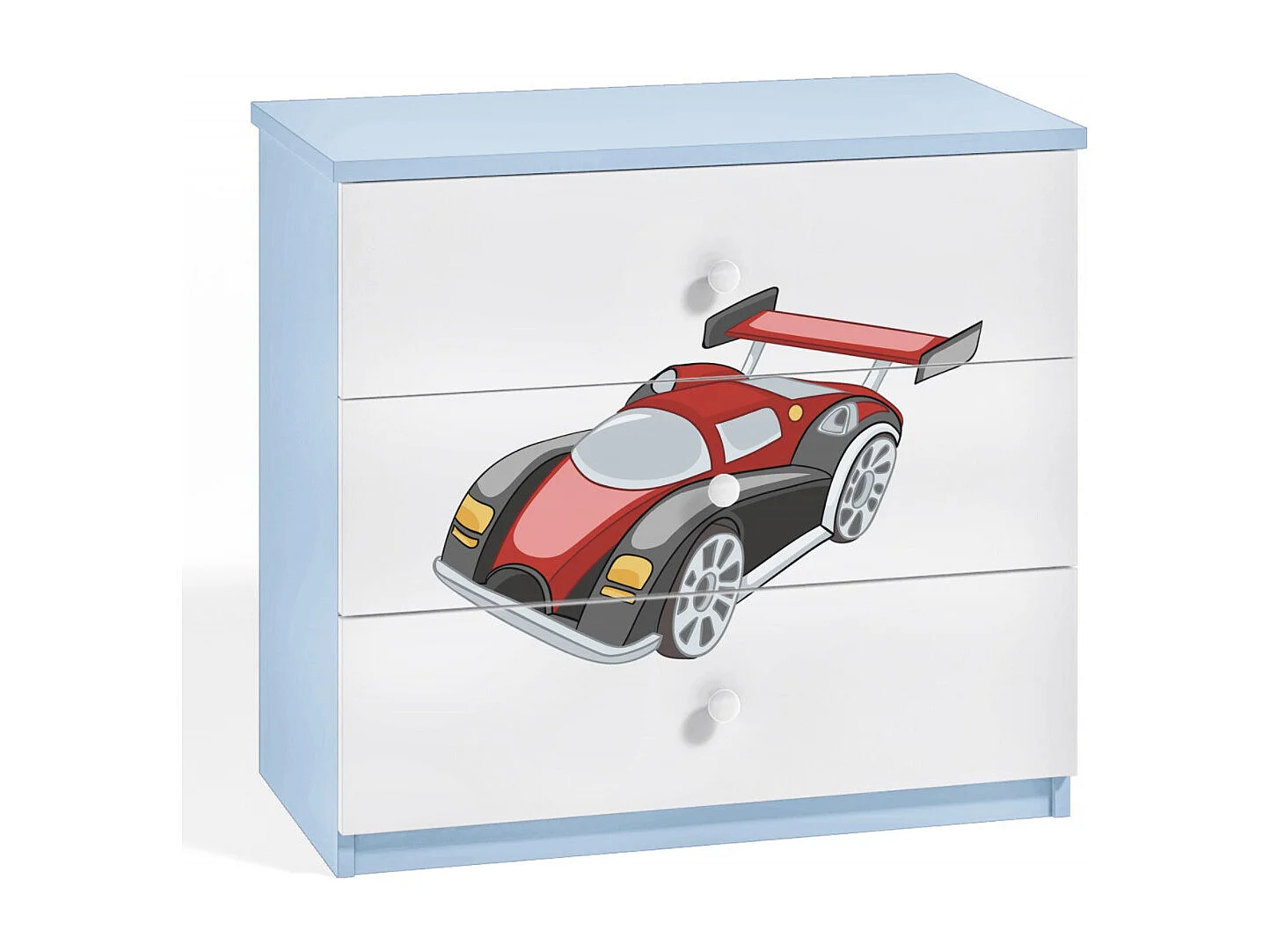 Cómoda infantil automóvil azul 80 cm