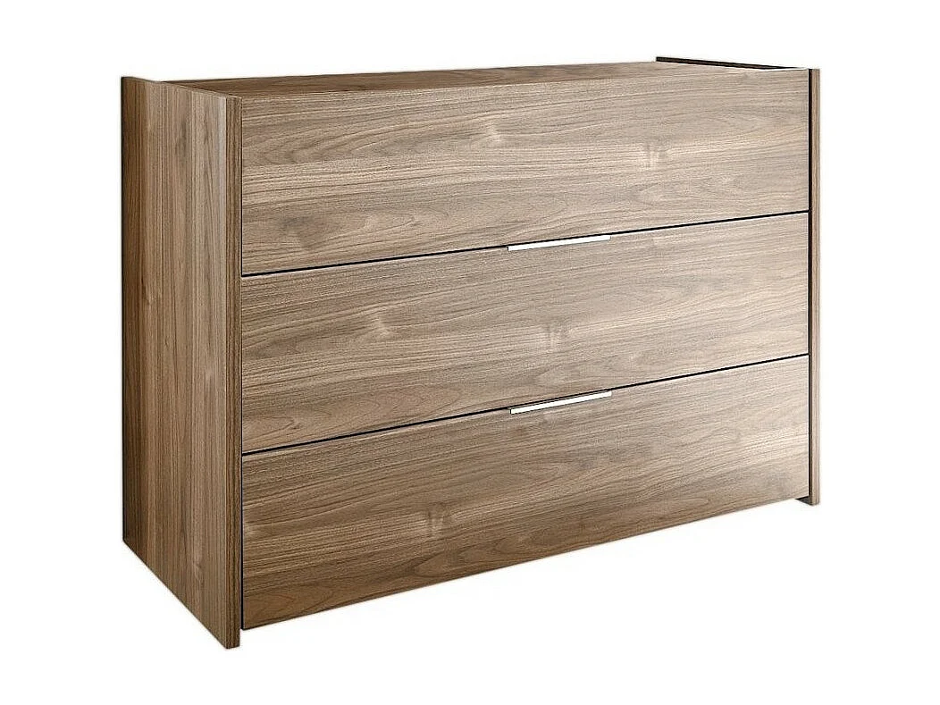 Commode 3 tiroirs bois noyer Duran L 110cm