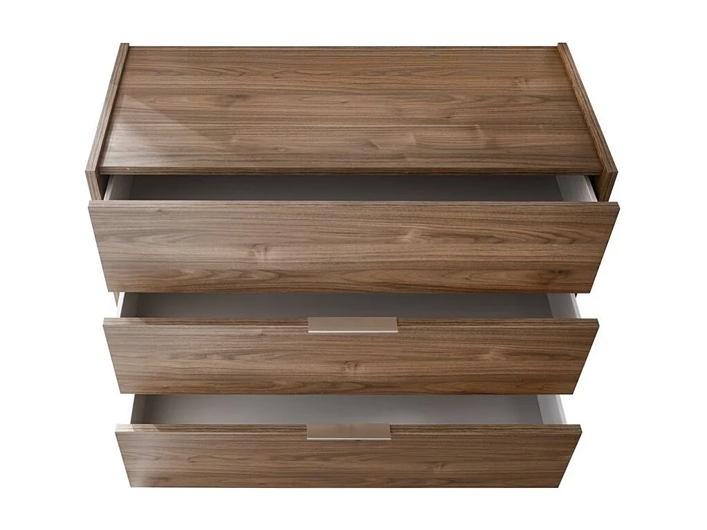 Commode 3 tiroirs bois noyer Duran L 110cm