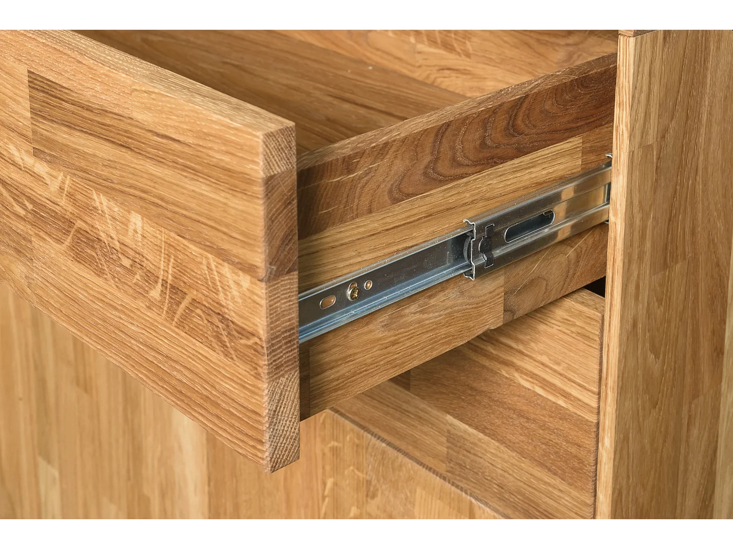 Cómoda Kundy madera maciza de roble 2 puertas 2 cajones 80 cm