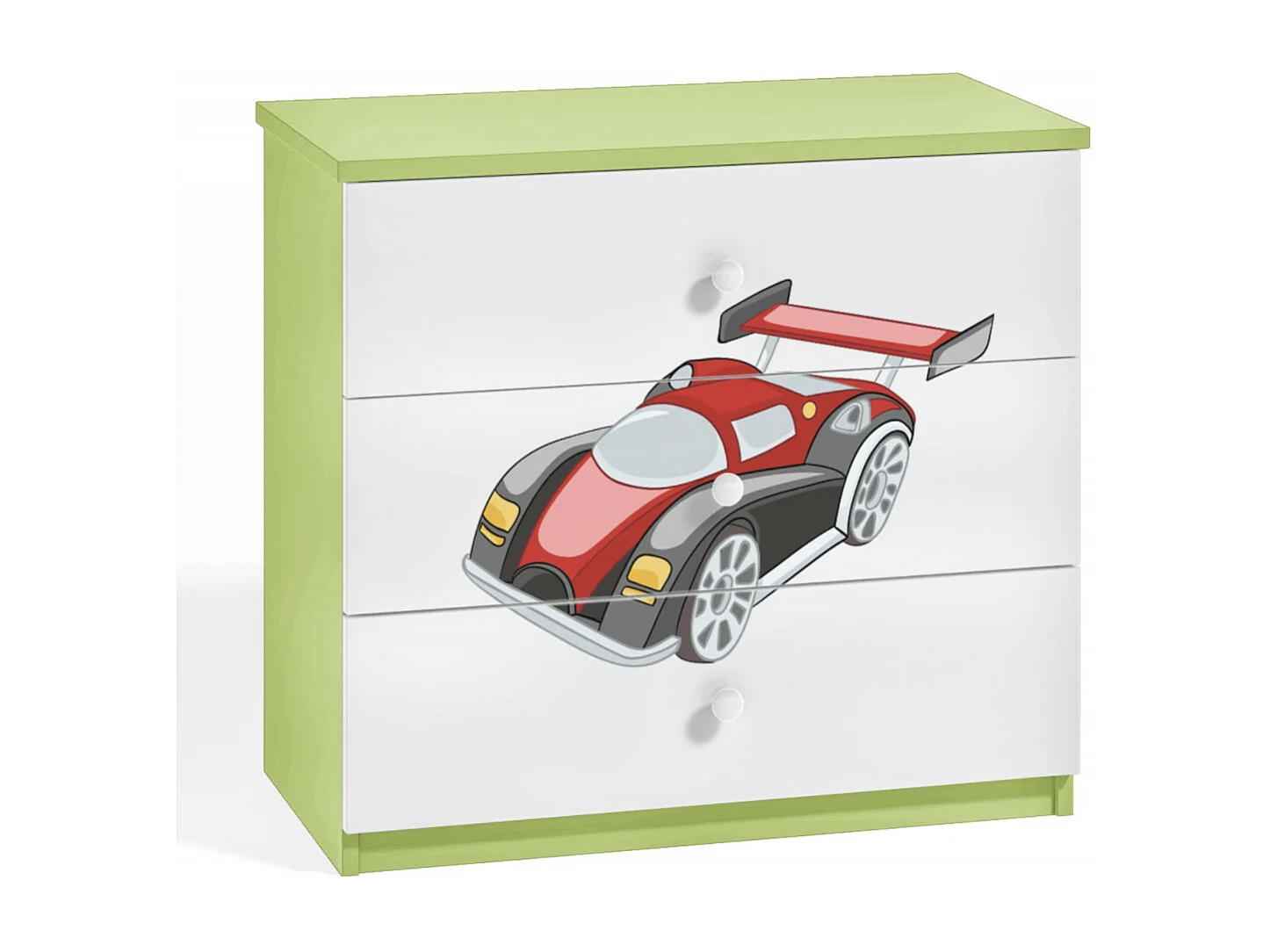 Commode enfant verte automobile 80cm