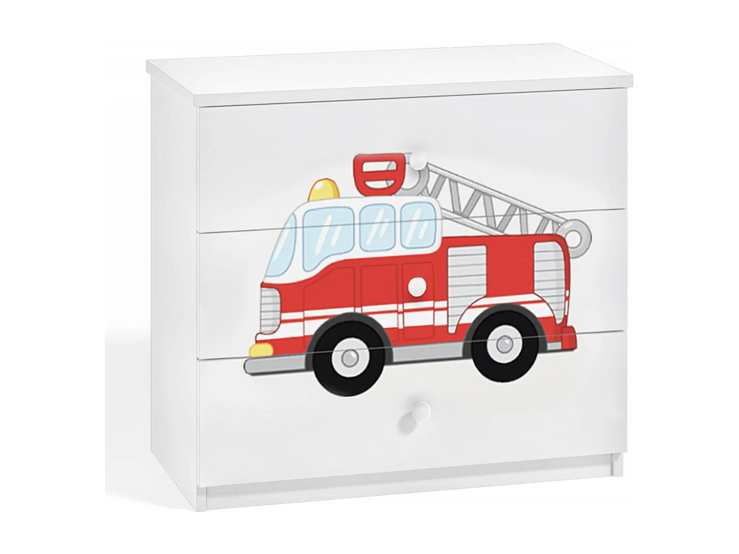 Witte kinderladekast brandweerwagen 80 cm