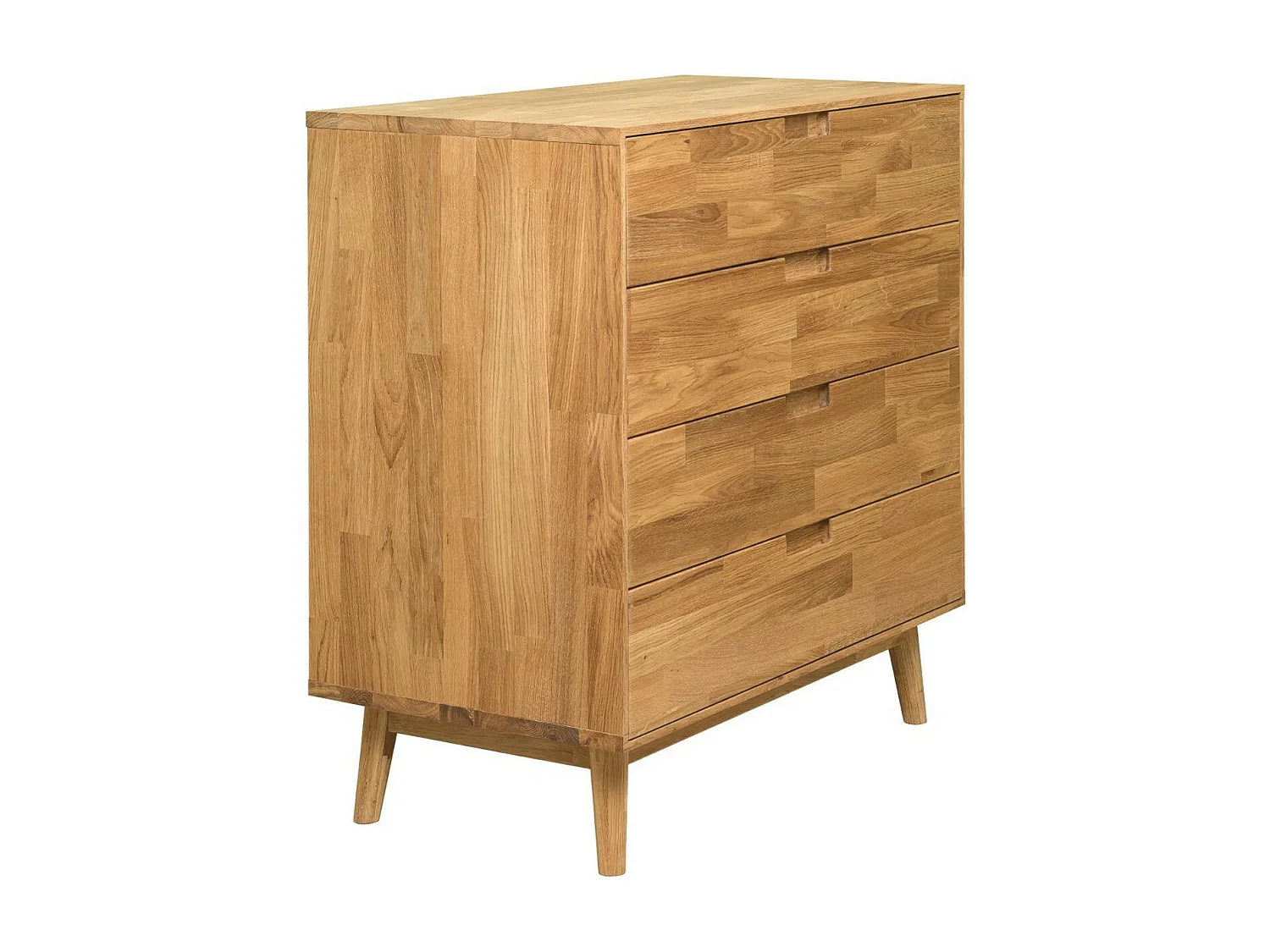 Kundy 80 cm massief eiken ladekast met 4 laden