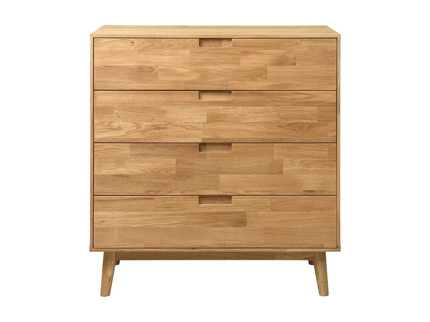 Kundy 80 cm massief eiken ladekast met 4 laden