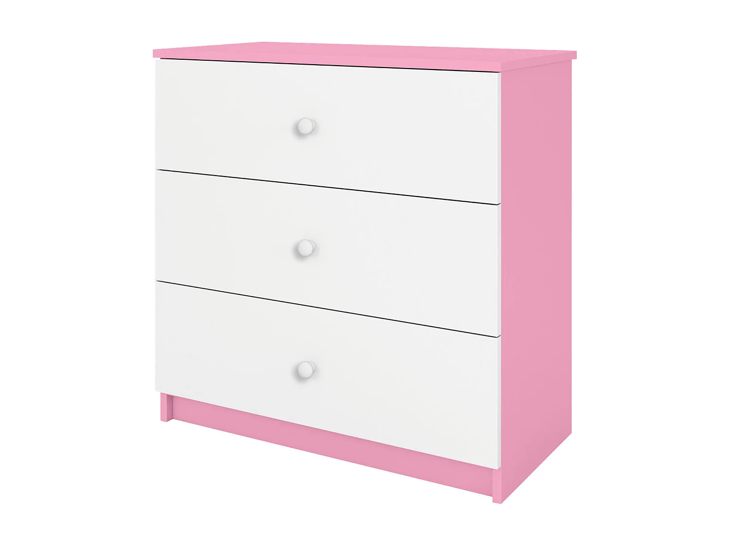 Cómoda infantil Drimy rosa y blanco 80 cm