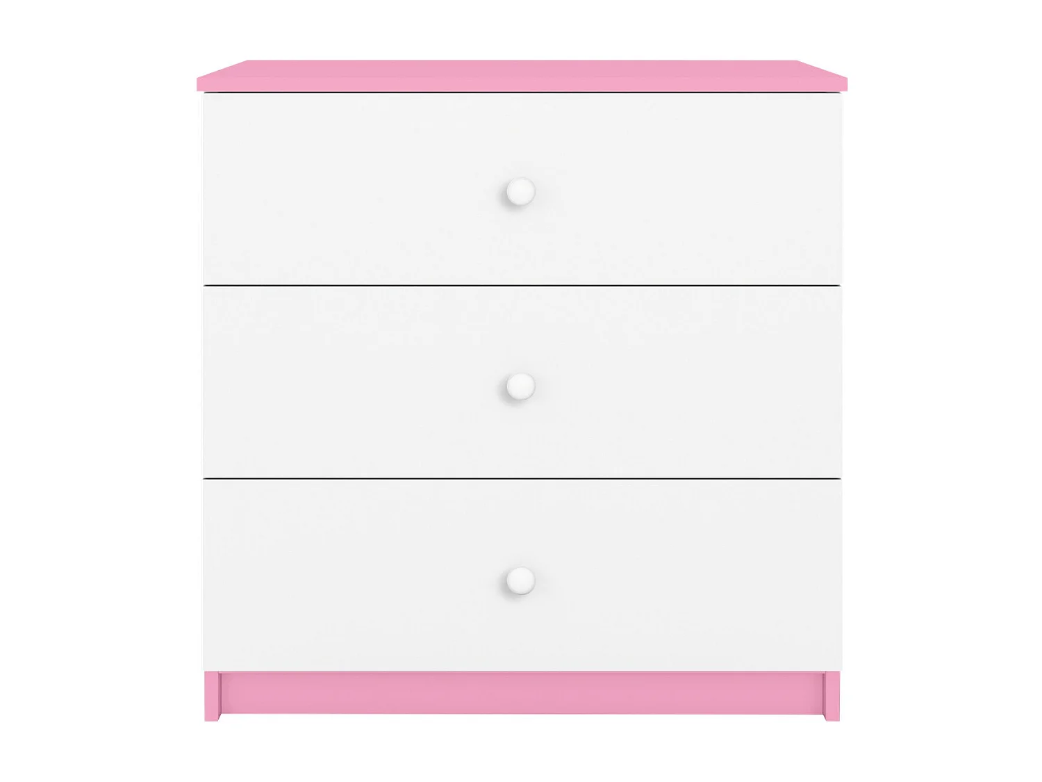 Commode enfant rose et blanche Drimy 80cm