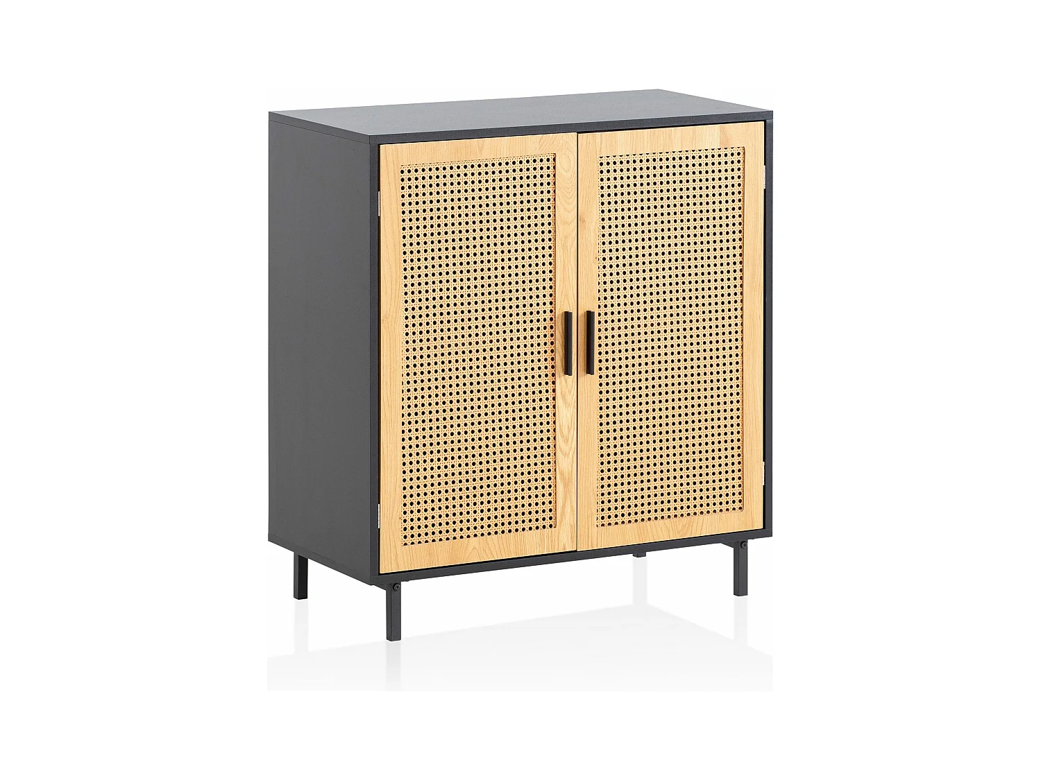 Commode avec Portes Armoire 80x86,5x40 cm Noir Buffet Cabinet Salon