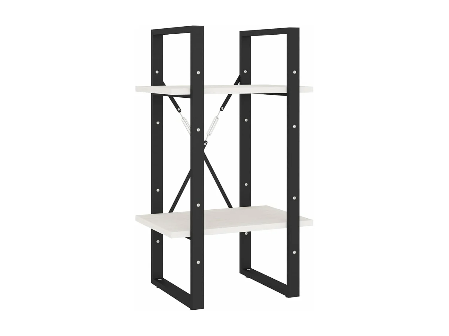 Bibliothèque à 2 niveaux Blanc 40x30x70 Bois de pin massif