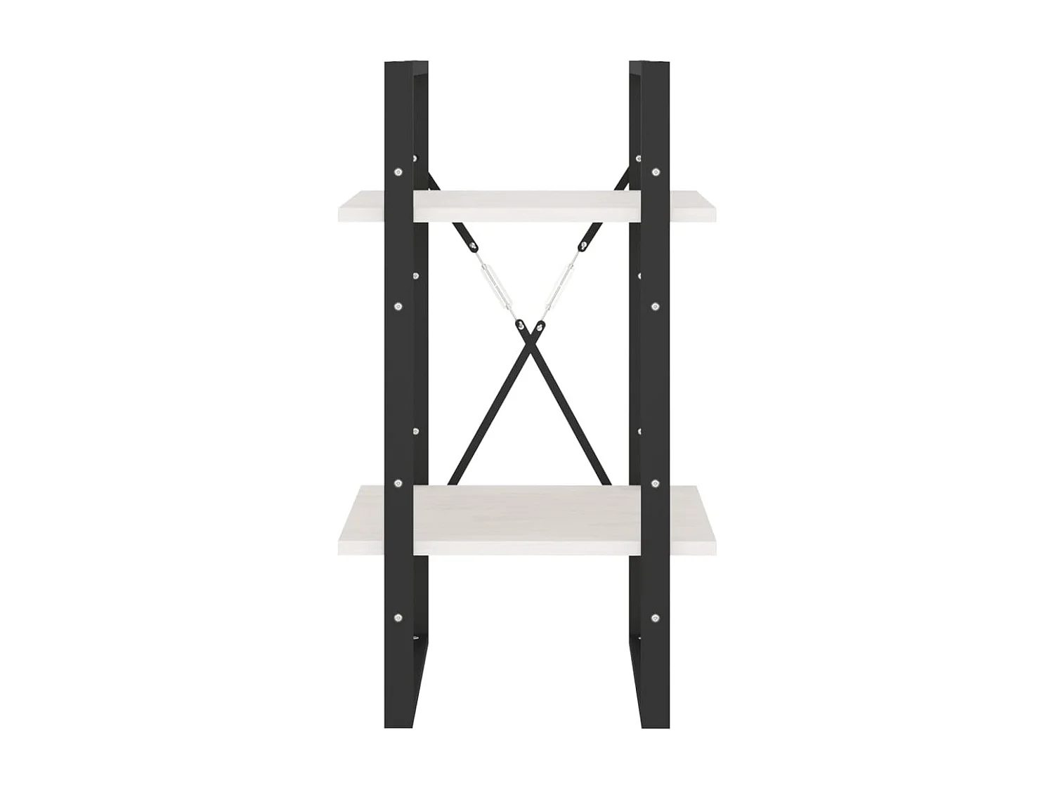 Bibliothèque à 2 niveaux Blanc 40x30x70 Bois de pin massif