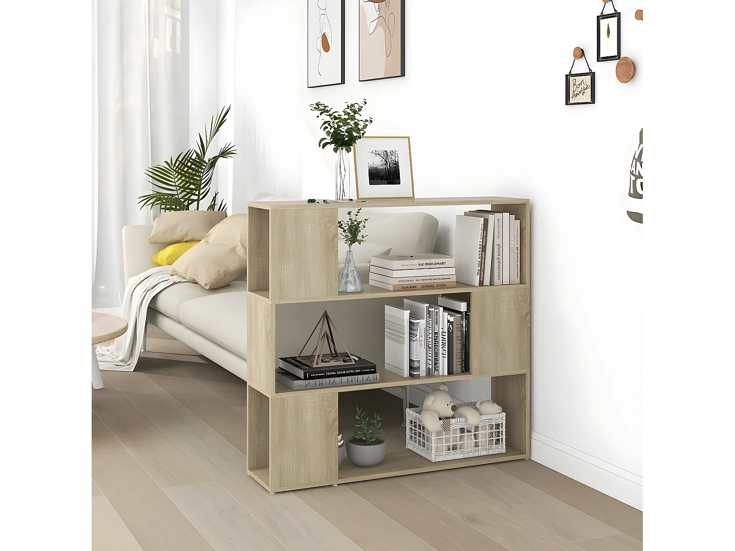 Bibliothèque-Séparateur de pièce Chêne sonoma 100x24x94