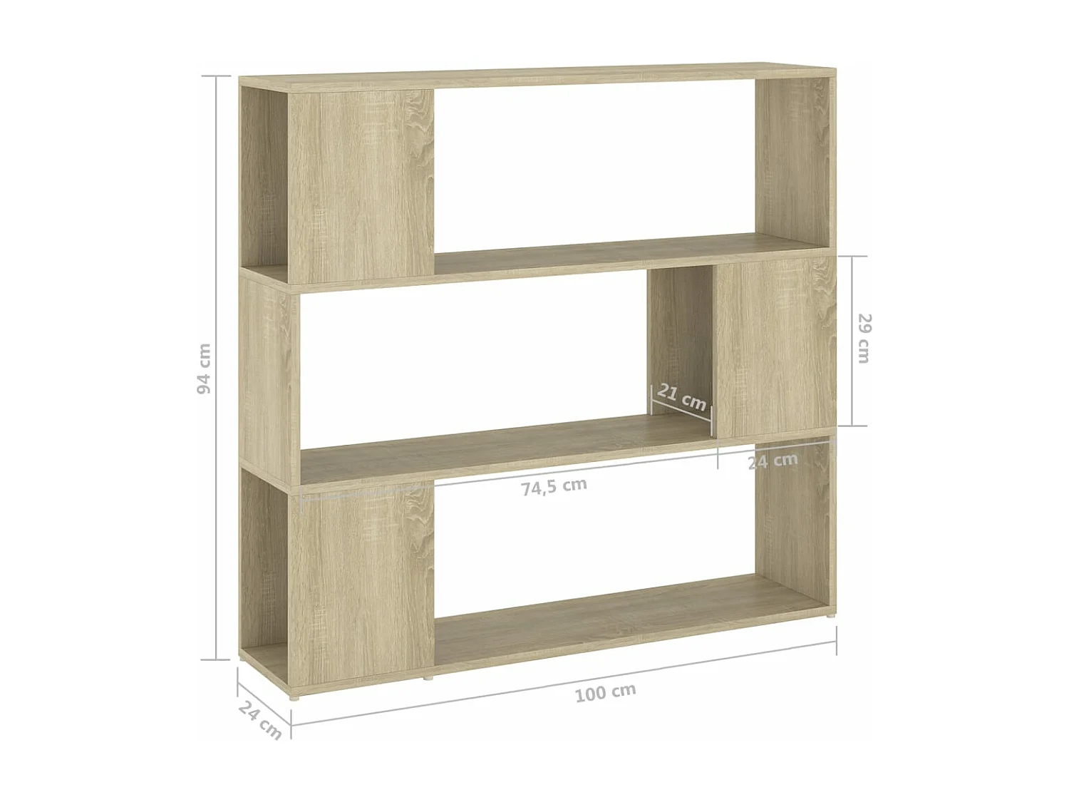 Bibliothèque-Séparateur de pièce Chêne sonoma 100x24x94