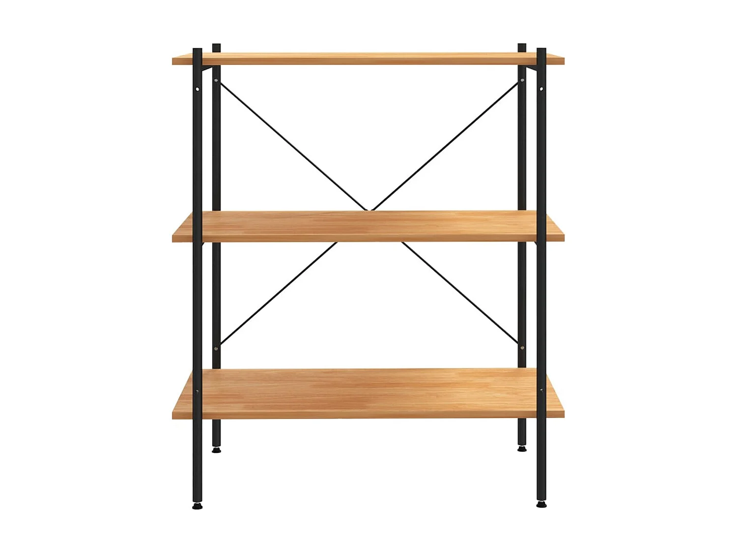 Étagère à 3 niveaux Noir et chêne 80x40x92