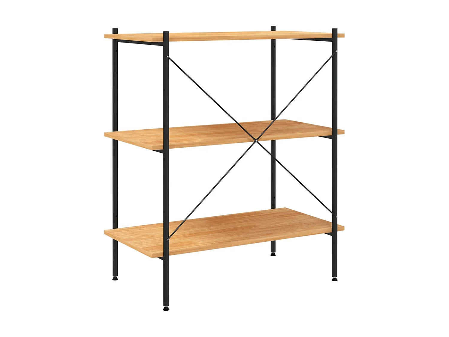 Étagère à 3 niveaux Noir et chêne 80x40x92