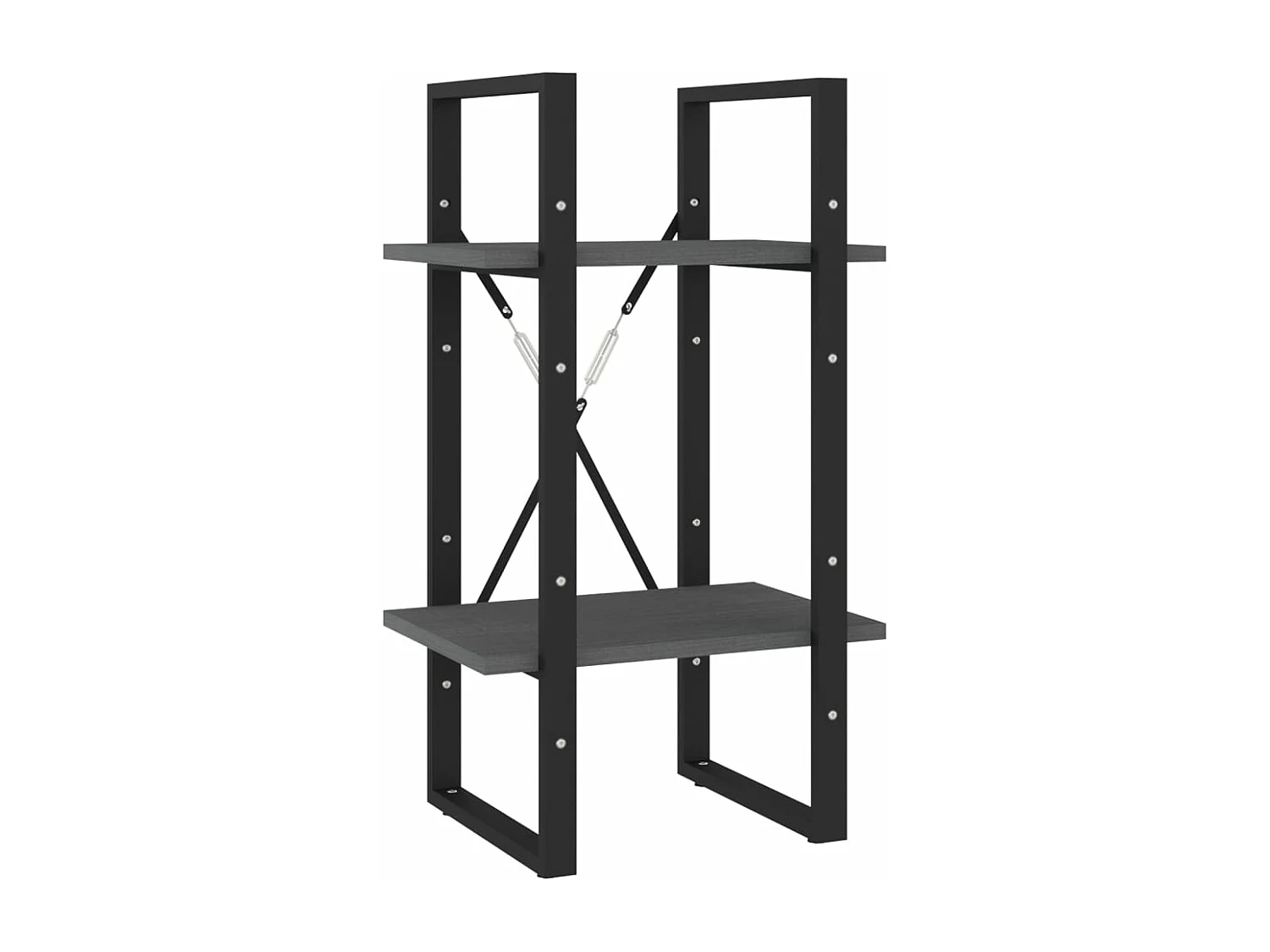 Bibliothèque à 2 niveaux Gris 40x30x70 Bois de pin massif