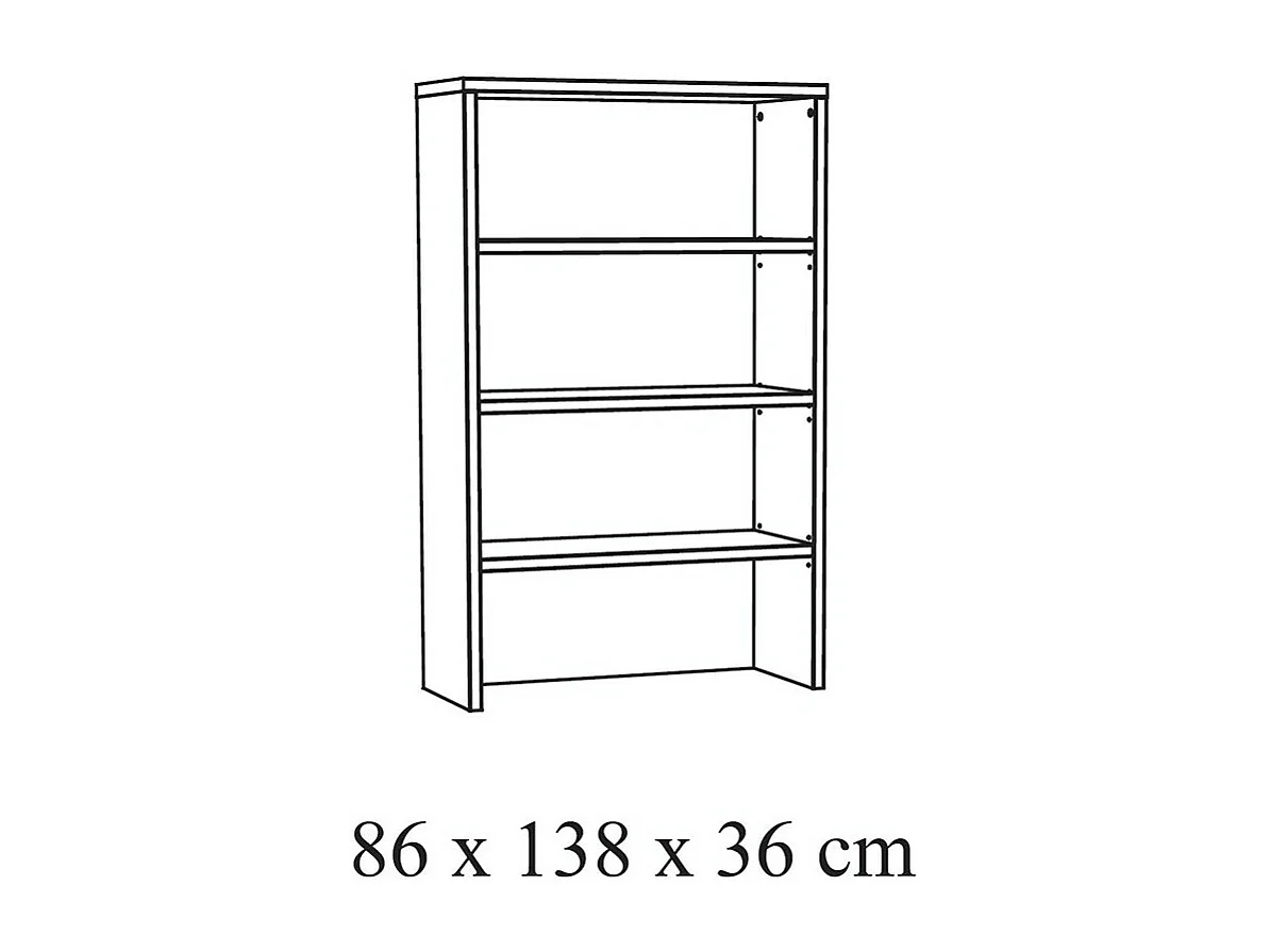 Commode OLVENA – 3 tiroirs avec module 3 étagères blanc effet bois