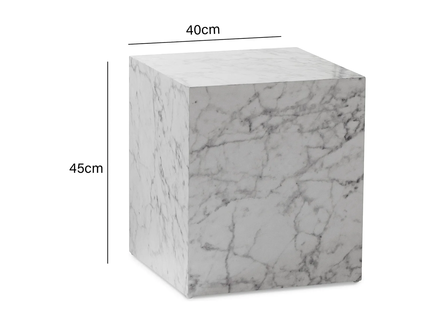 Table Basse Aspect Marbre 40 cm Table de Salon Carrée Moderne Brilliant