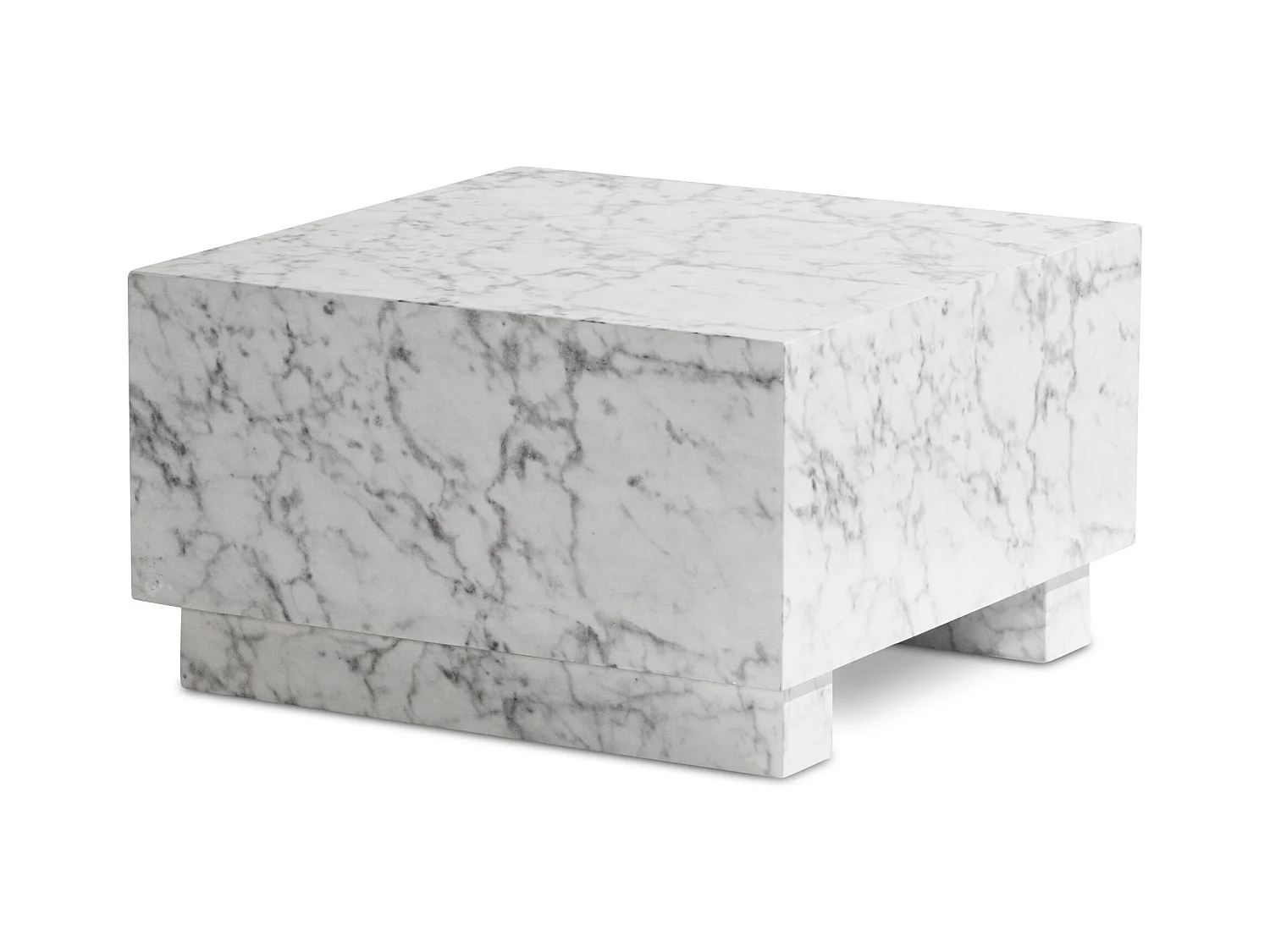 Table Basse Aspect Marbre 60 cm Table de Salon Carrée Moderne Brilliant
