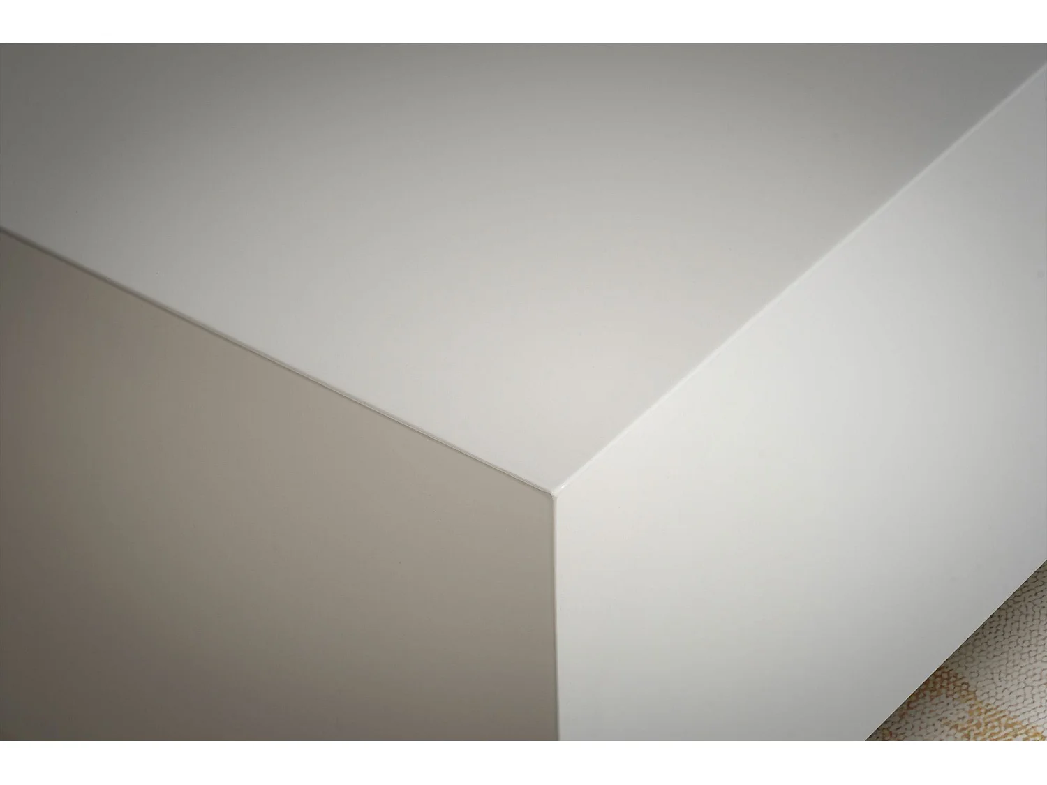 Table Basse 60 cm Blanc Brilliant Petite Table de Salon Carrée Moderne