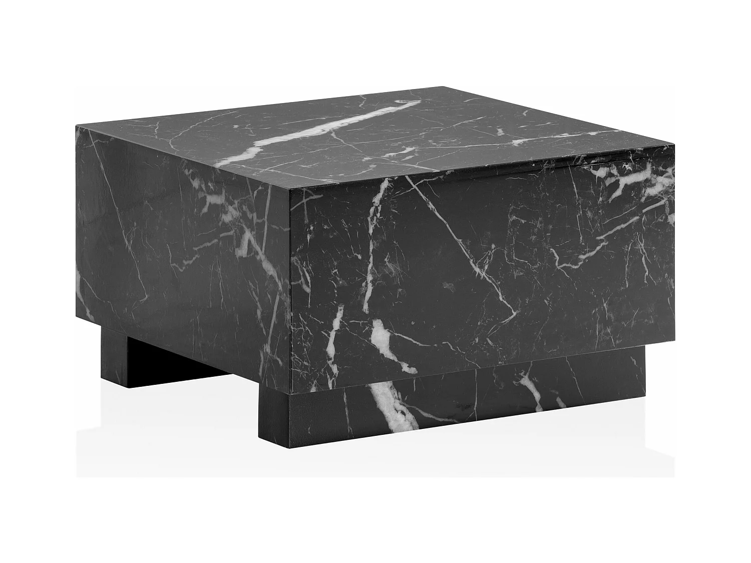Table Basse Aspect Marbre 60 cm Table de Salon Carrée Moderne Brilliant
