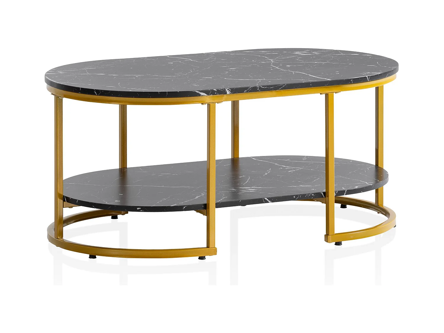 Table Basse Aspect Marbre 100 cm Table de Salon Rectangulaire Moderne