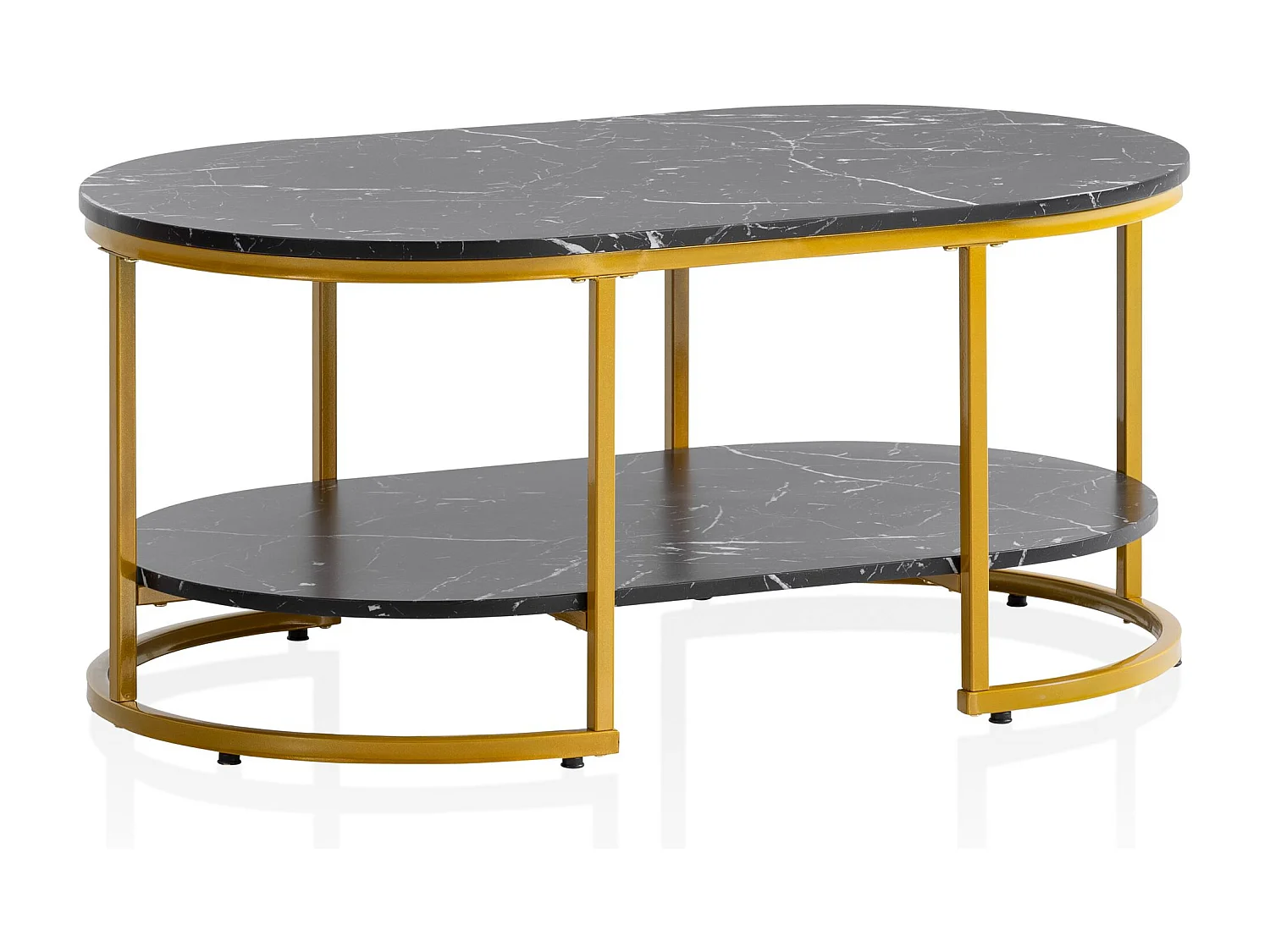 Table Basse Aspect Marbre 100 cm Table de Salon Rectangulaire Moderne