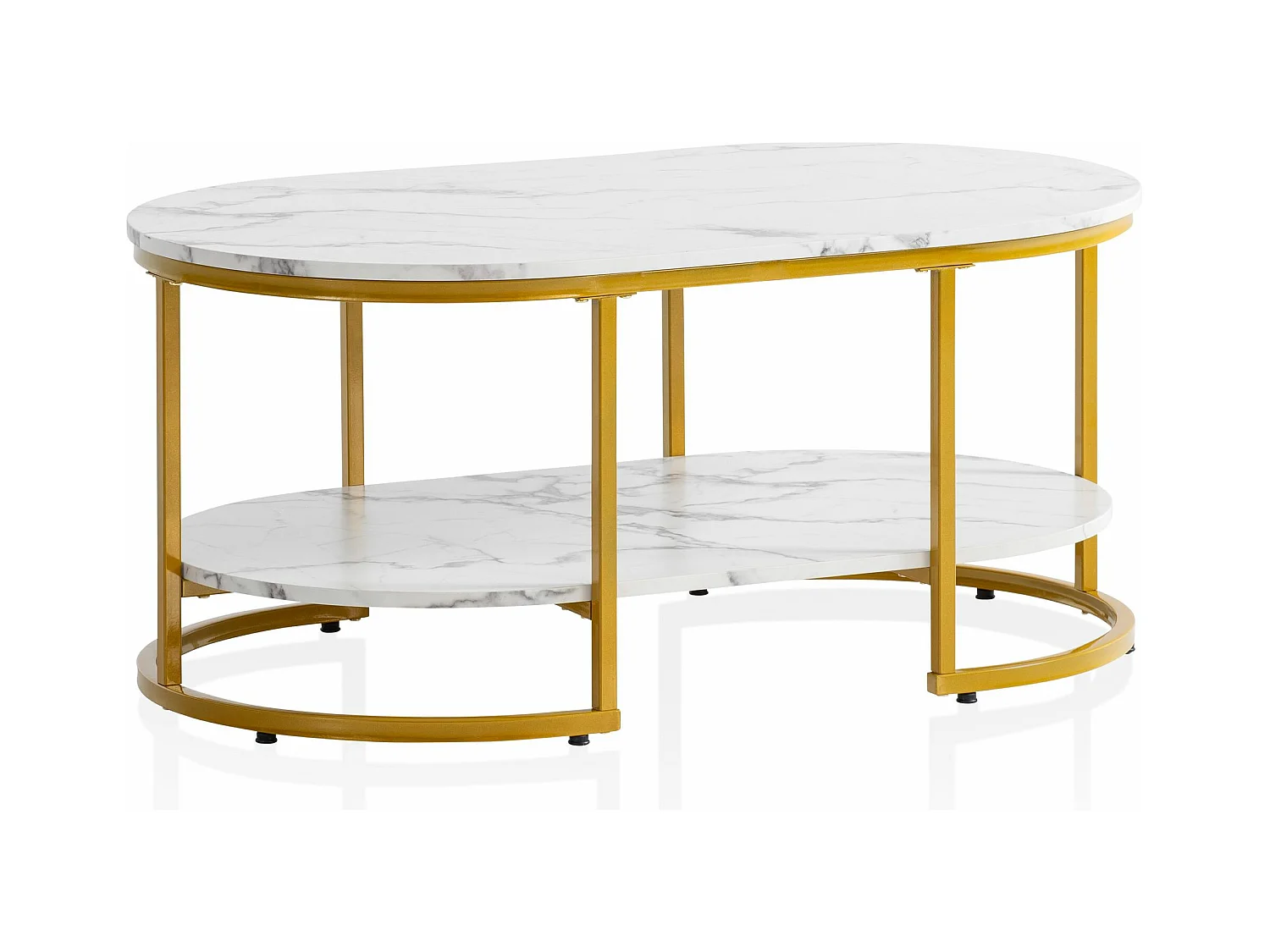 Table Basse Aspect Marbre 100 cm Table de Salon Rectangulaire Moderne