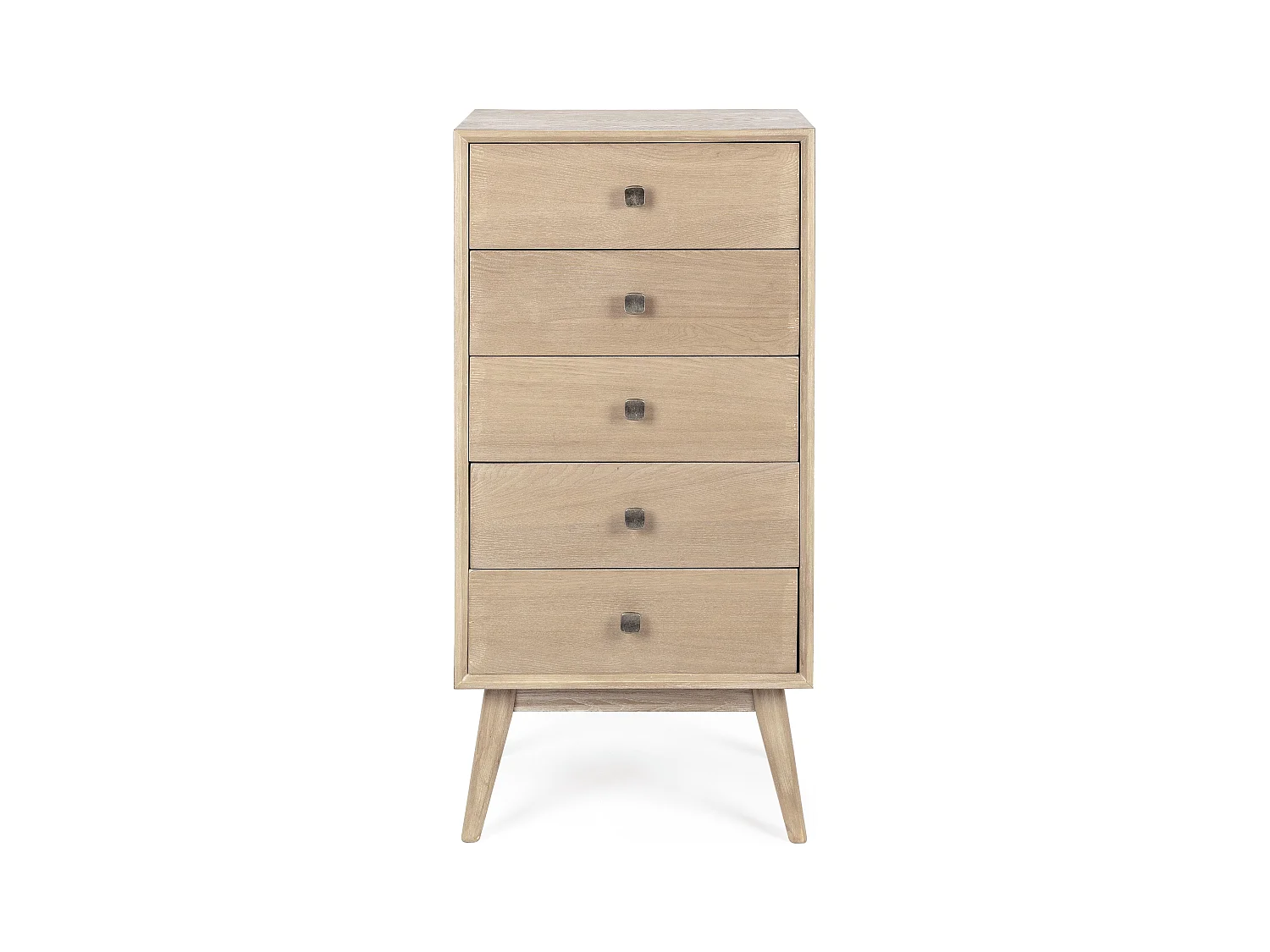 Chiffonnier 5 tiroirs en bois de frêne naturel Yanky 48cm