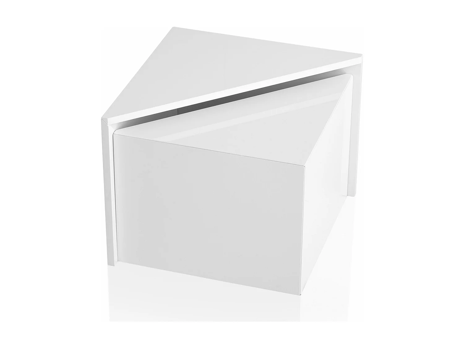 Tables Gigognes MONOBLOC Blanc Table d'appoint Basse Moderne Lot de 2