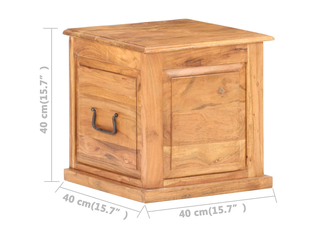 Coffre 40x40x40 Bois d'acacia solide 7