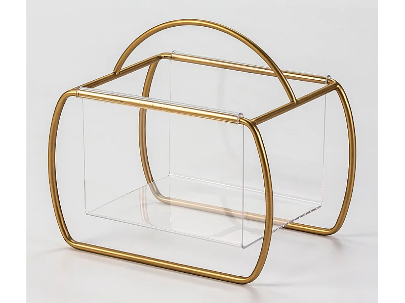 Porte-revues acrylique et métal doré Vera