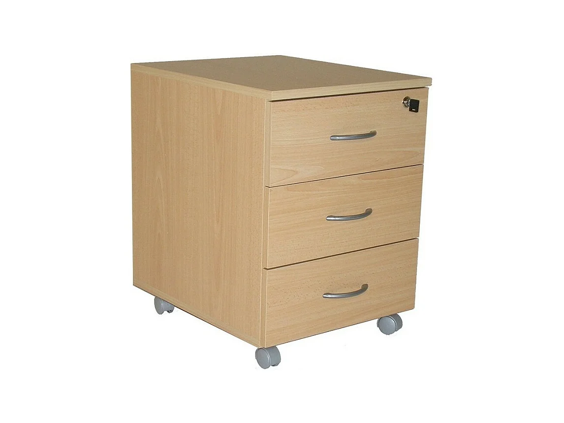 Lier naturel beuken bureau met 3 lades