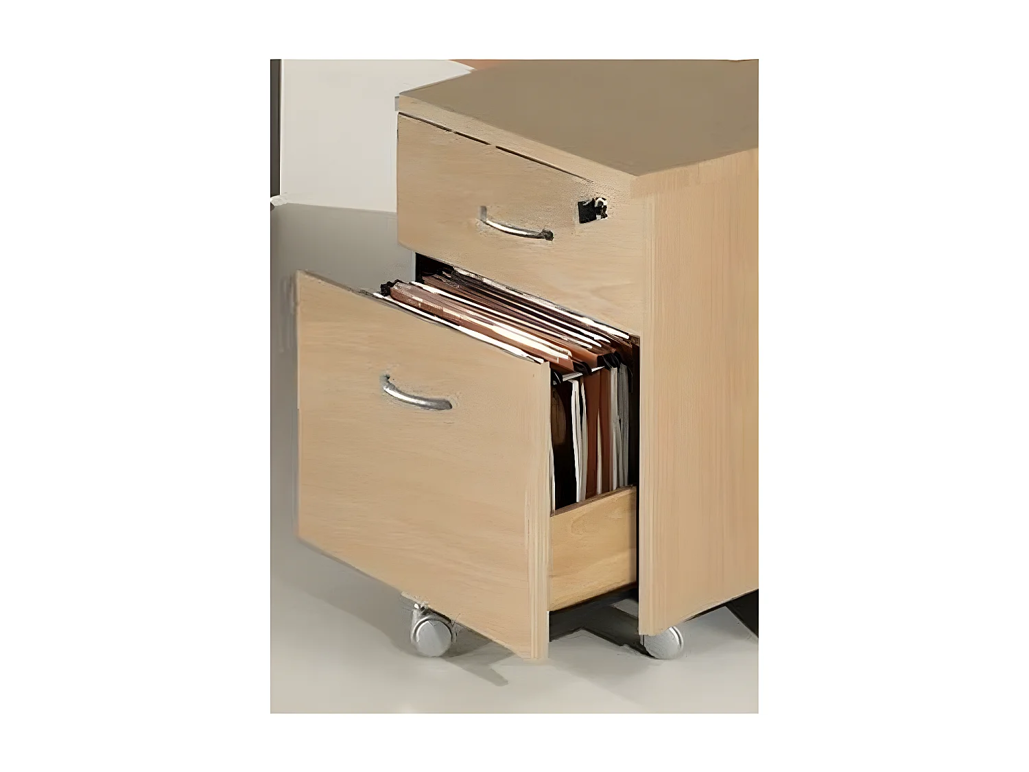 Caisson de bureau 2 tiroirs hêtre naturel Winch