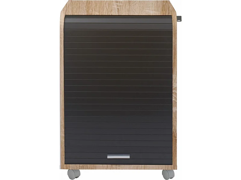 Caisson de bureau à rideau ORGA 70cm chêne clair-Façade Impression fée