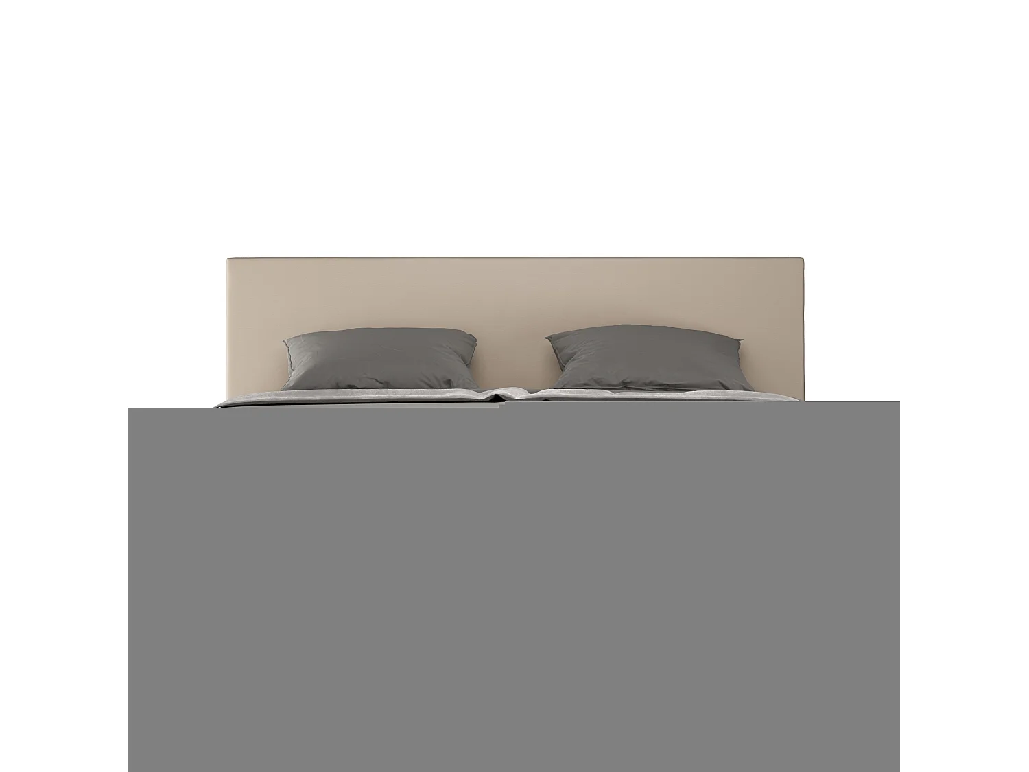 Cama de casal super king size con estrado estofada 200x200 pele sintética tortora Adele