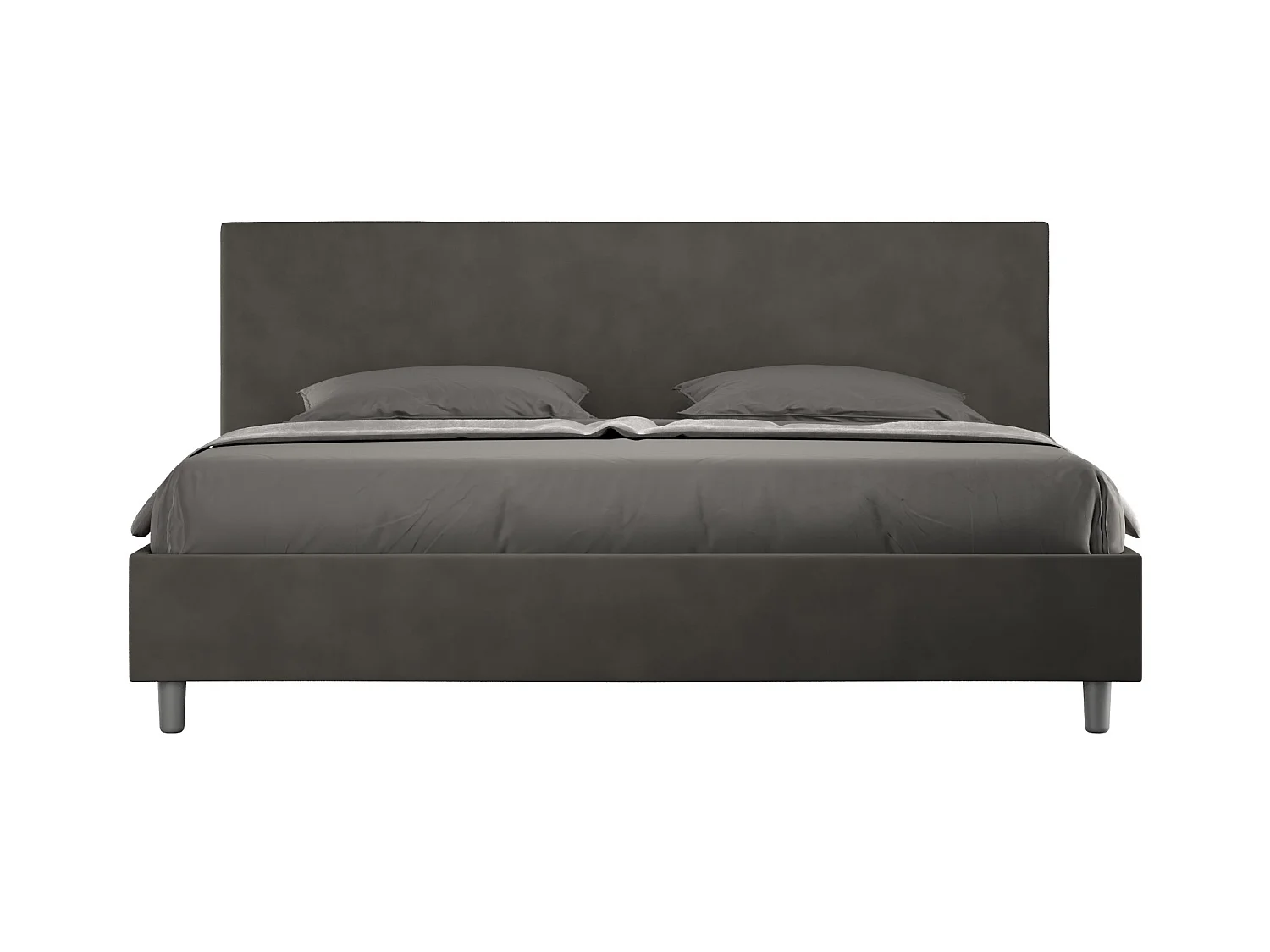 Lit adulte moderne microfibre Adelyne-Couleur Gris foncé-200x200