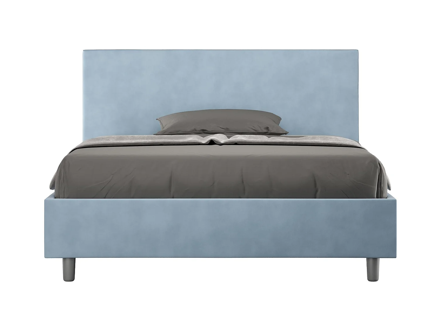 Lit adulte moderne microfibre Adelyne-Couleur Bleu clair-160x200