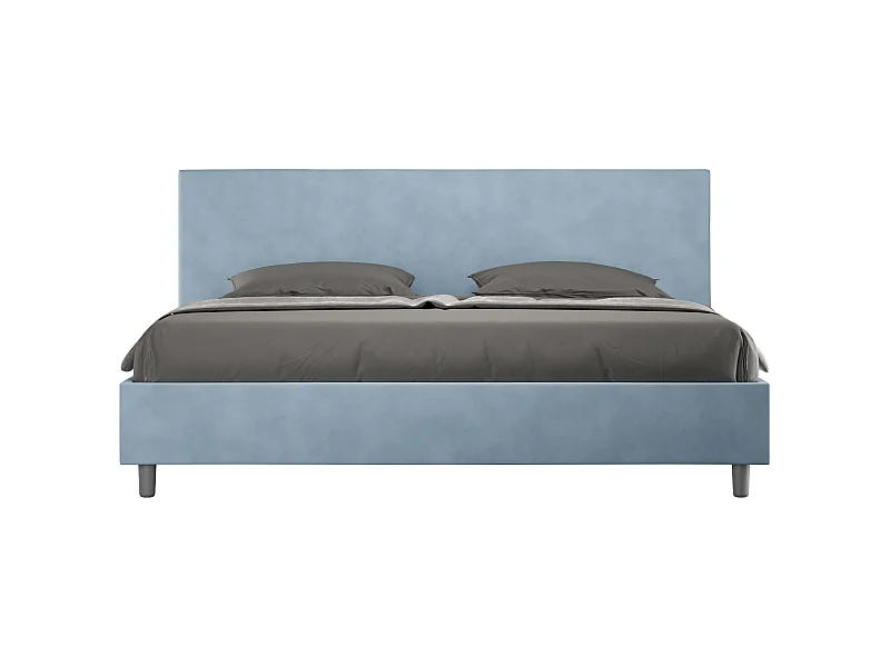 Lit adulte moderne microfibre Adelyne-Couleur Bleu clair-200x200