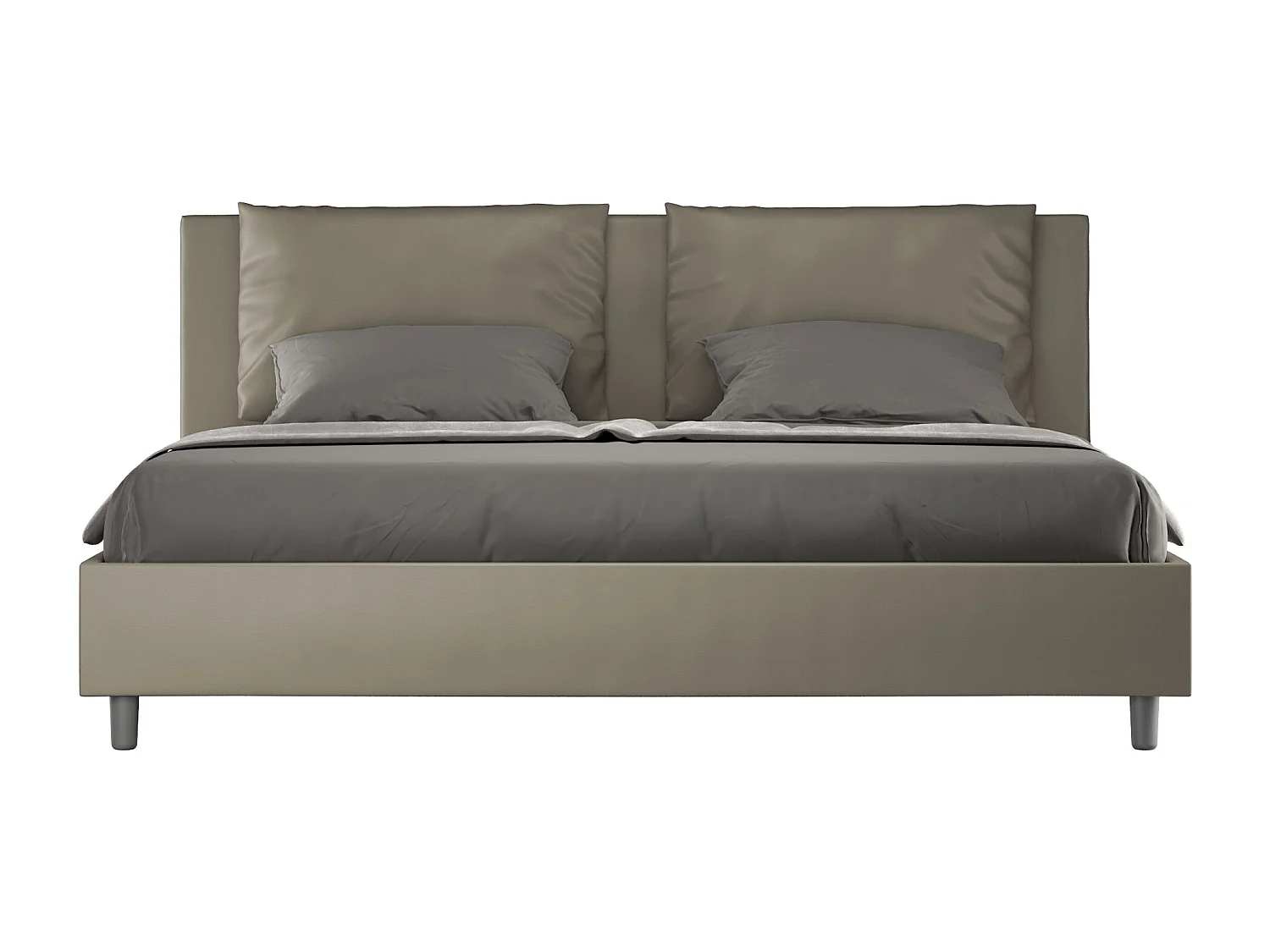 Lit sans sommier rembourré 180x200 similicuir cappuccino Antea