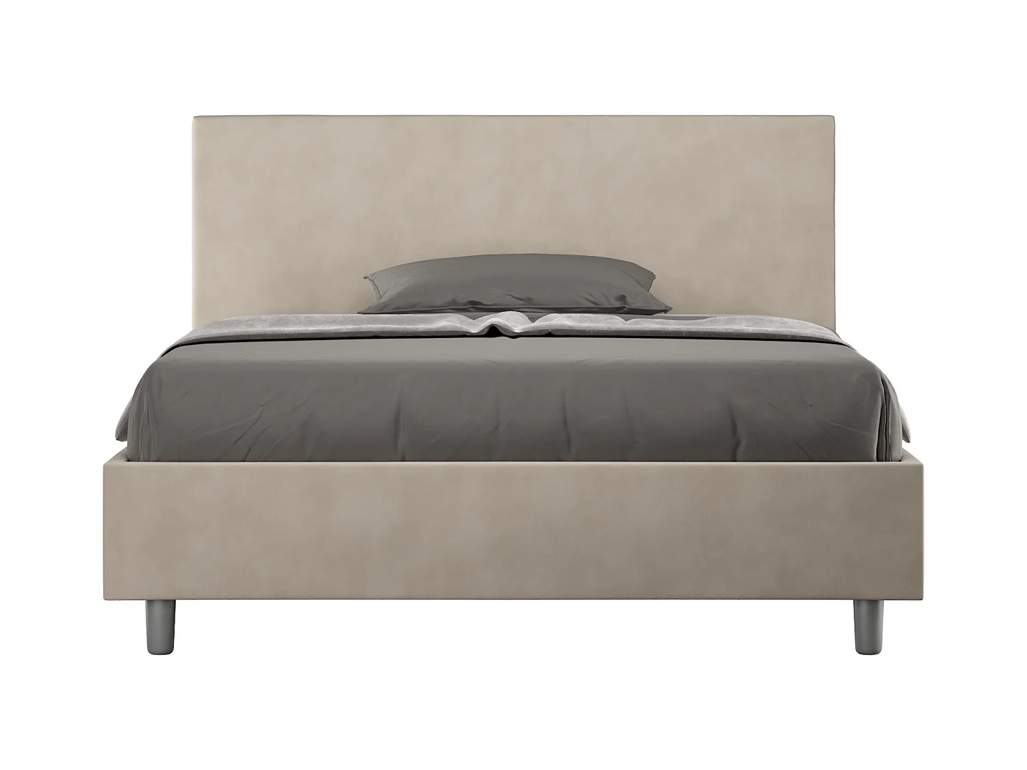 Cama adulta moderna de microfibra Adelyne-Color ribete verde crudo-Ropa de cama 140x190 cm-Opción Con base y sin caja
