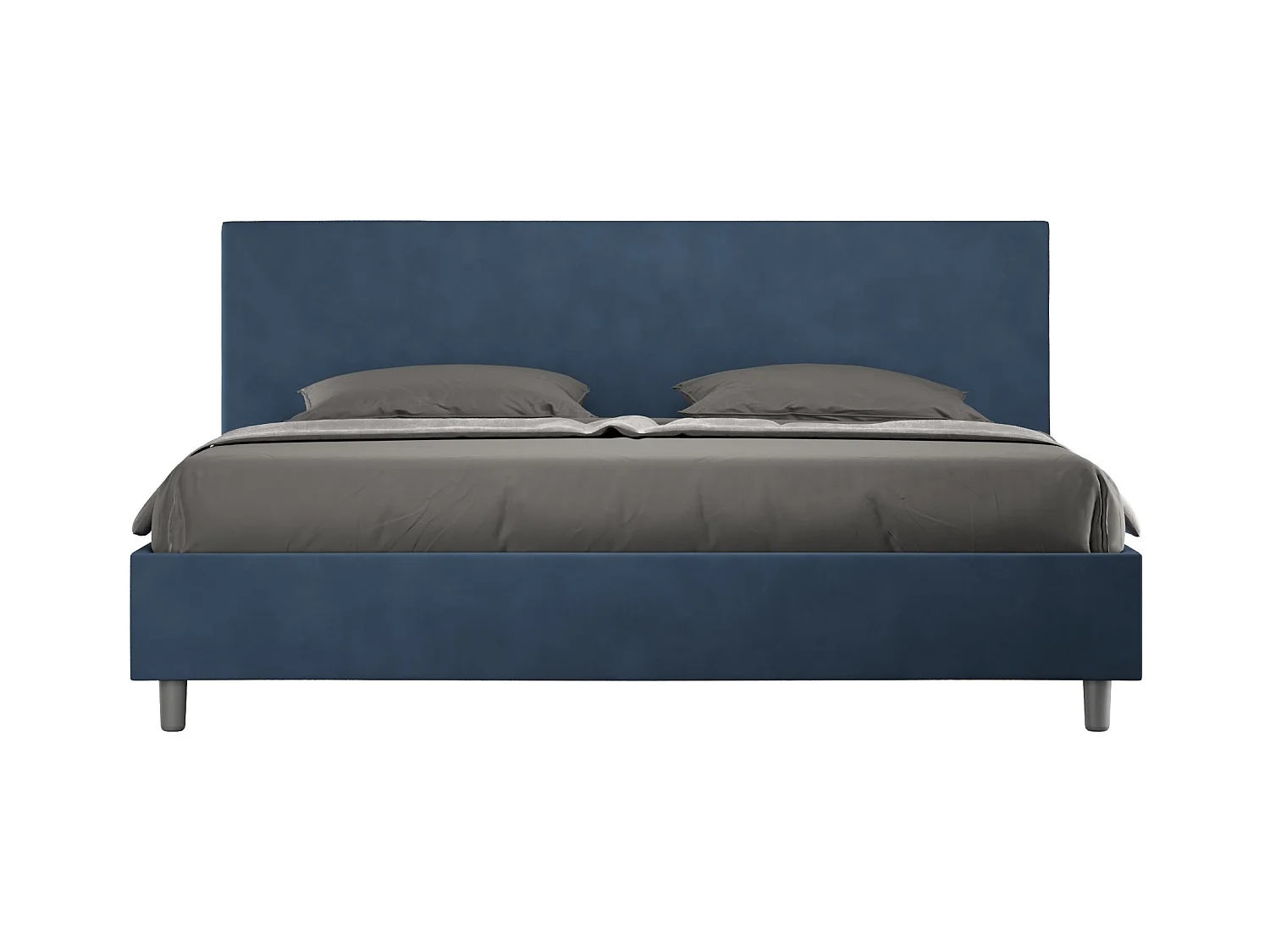 Adelyne modern microvezel bed voor volwassenen-Kleur Donkerblauw-Slapen 180x200cm-Keuze Met kofferbak