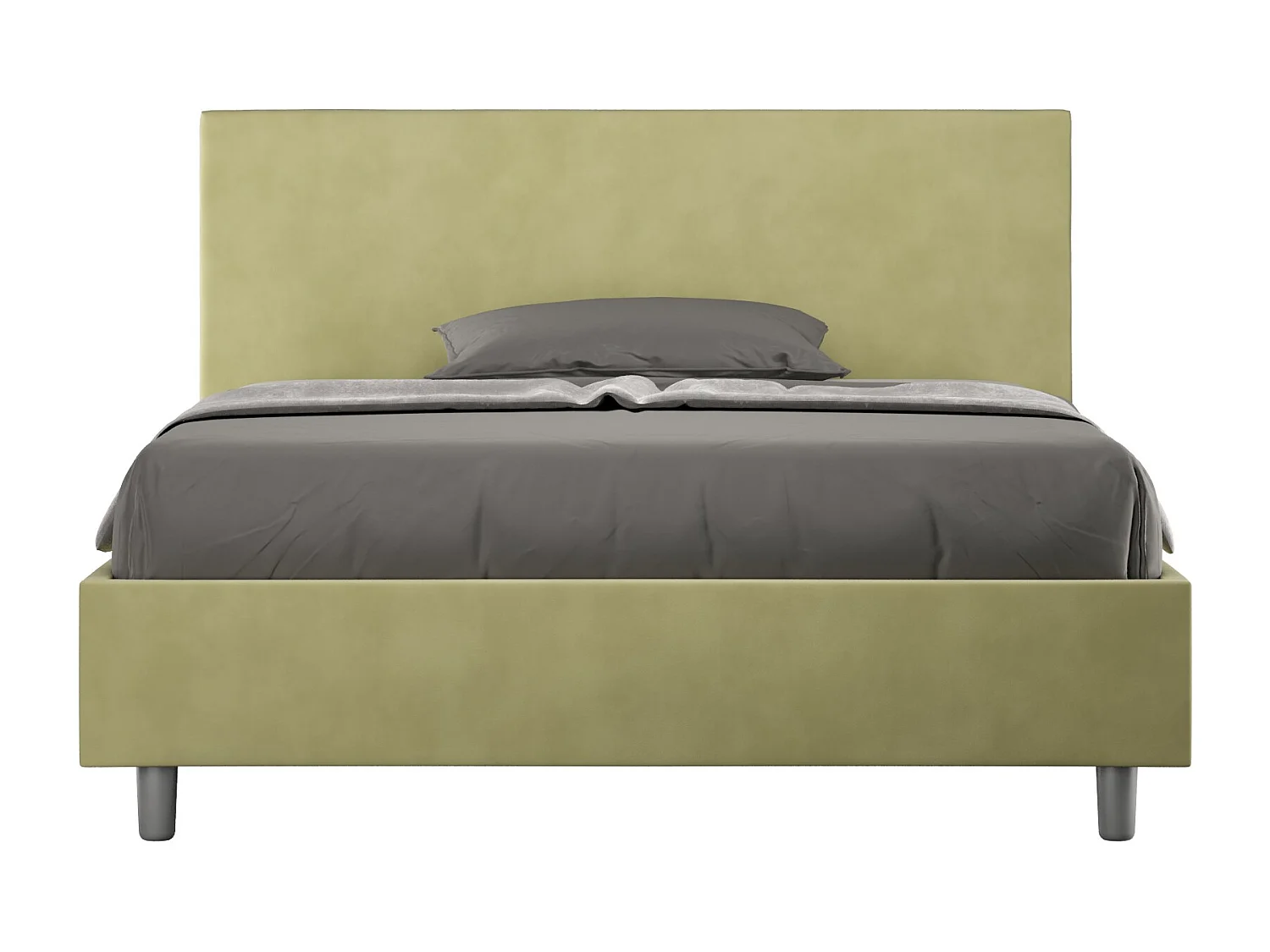 Lit adulte moderne microfibre Adelyne-Couleur Vert kaki-160x200