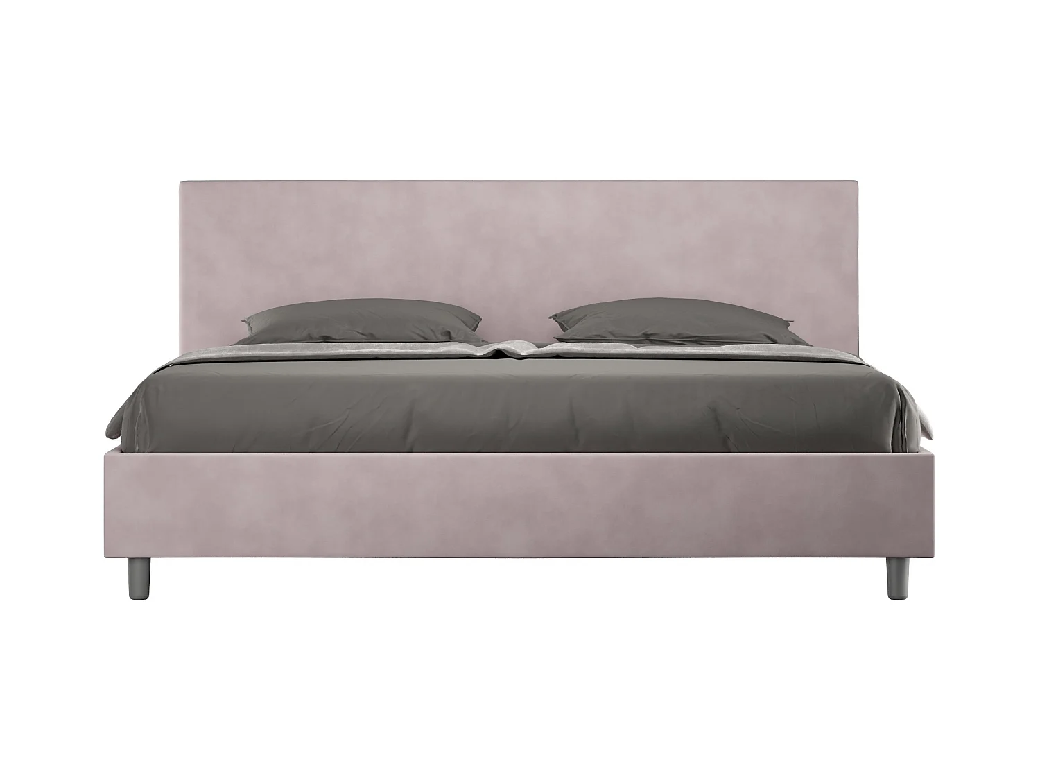 Lit adulte moderne microfibre Adelyne-Couleur Rose clair-200x200-Option Avec coffre