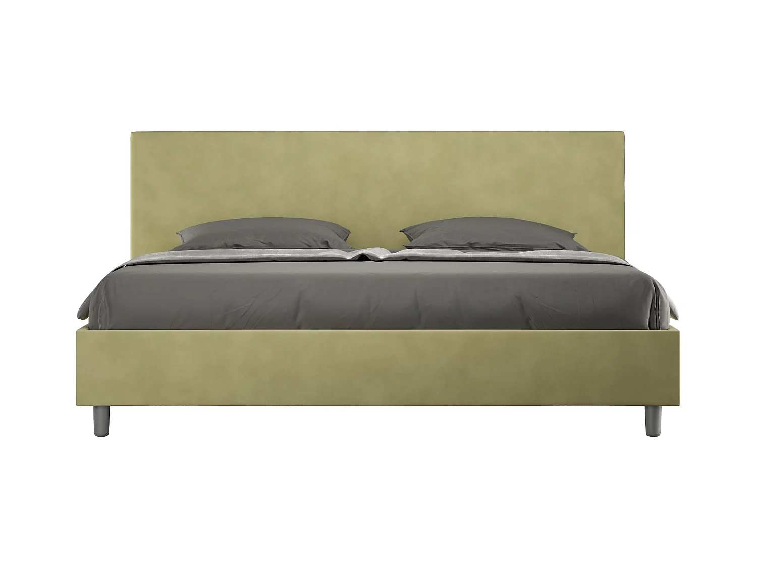 Lit adulte moderne microfibre Adelyne-Couleur Vert kaki-180x200