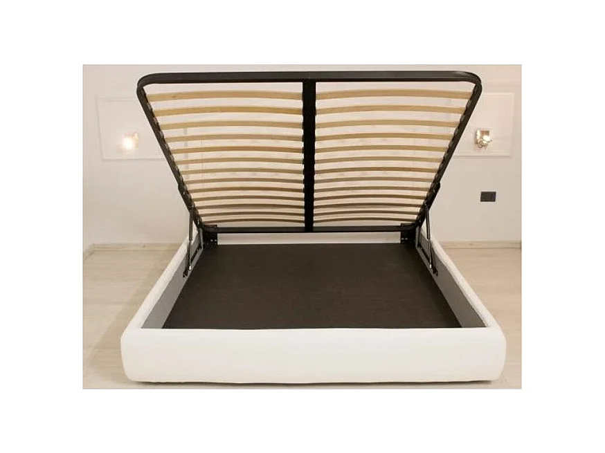 Lit adulte moderne microfibre Adelyne-Couleur Bleu clair-180x200-Option Avec coffre